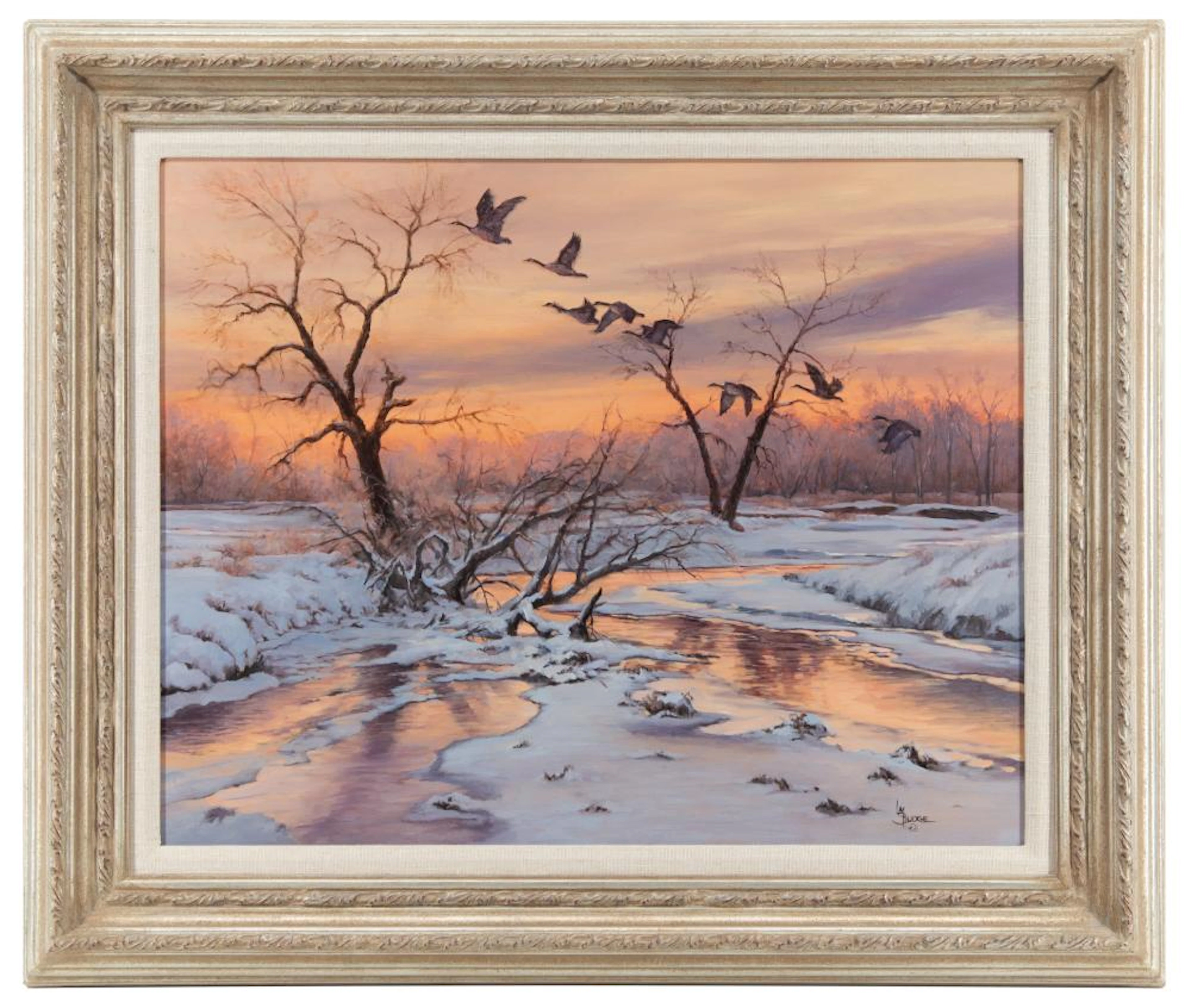 LINDA BUDGE "RIVER ROAD" OIL ON CANVAS