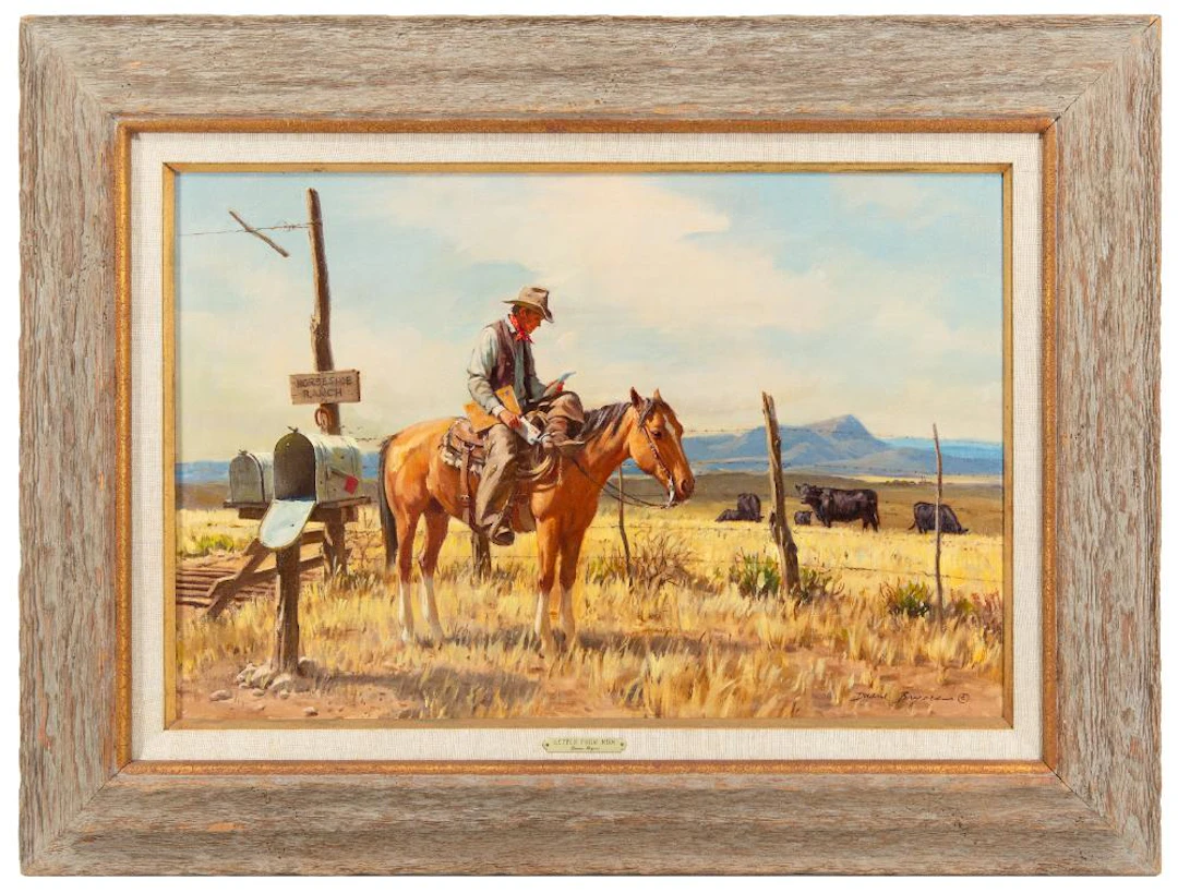 DUANE BRYERS "LETTER FROM MOM" OIL ON CANVAS