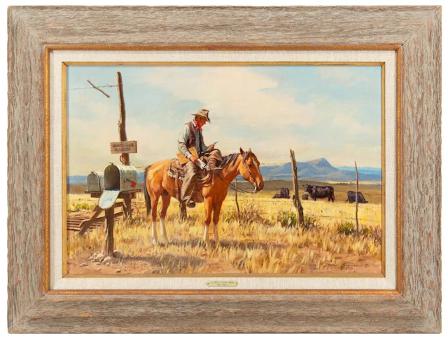 DUANE BRYERS "LETTER FROM MOM" OIL ON CANVAS