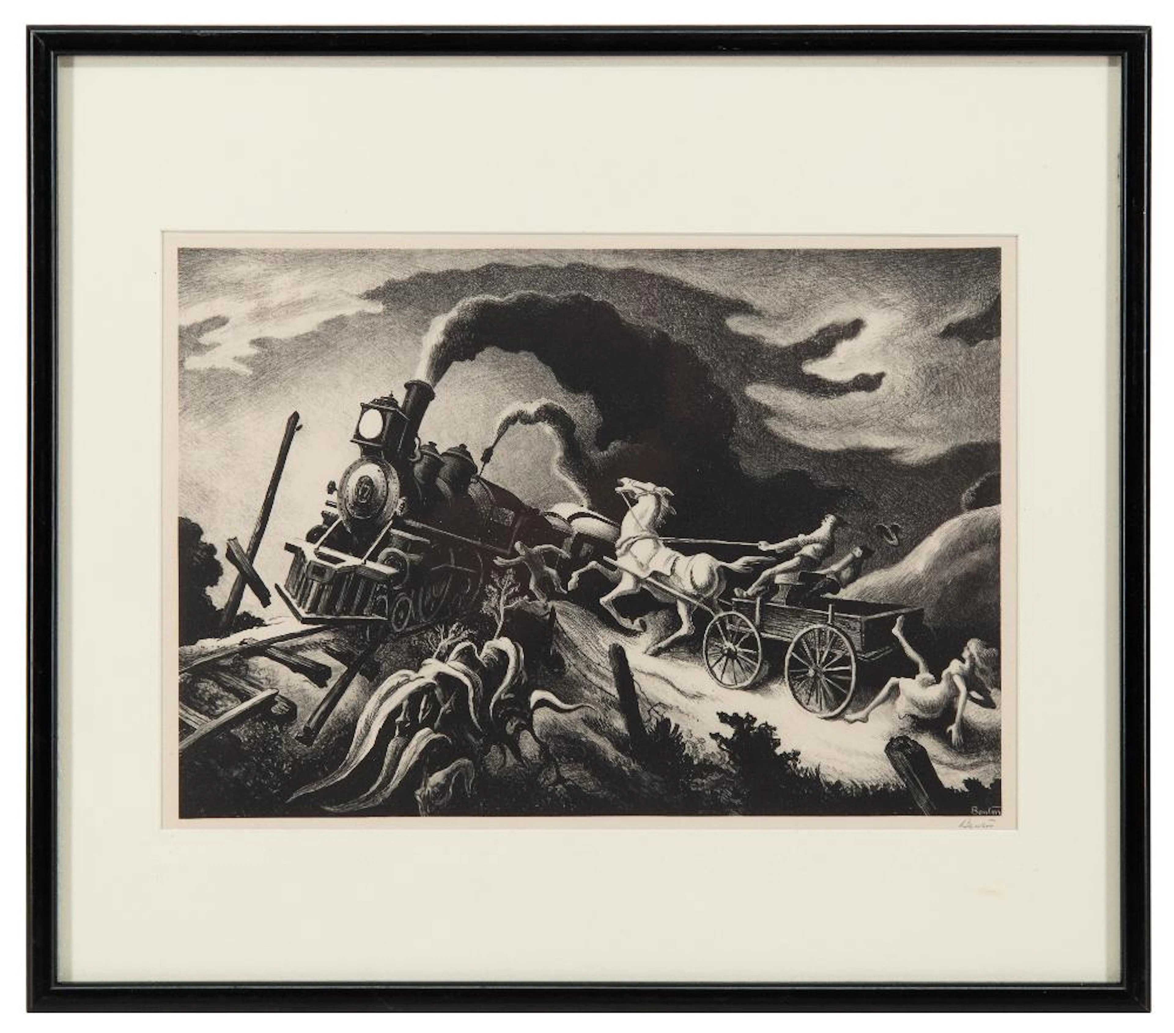 THOMAS HART BENTON "WRECK OF THE OL' 97" LITHOGRAPH