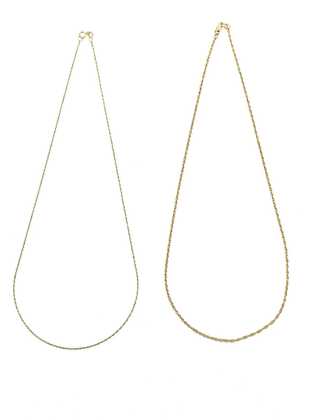 LOT OF 2 14K YELLOW GOLD CHAIN NECKLACES