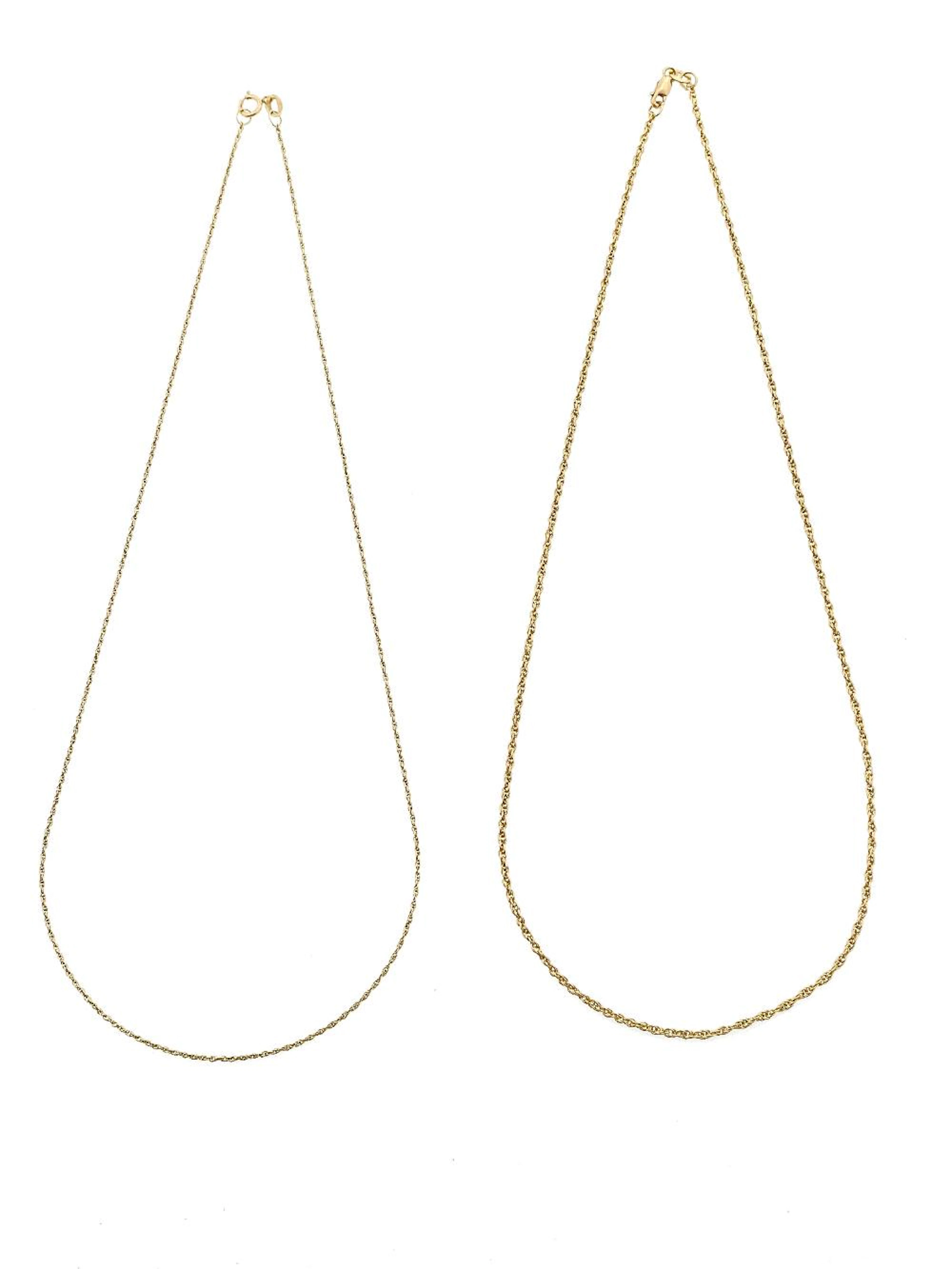 LOT OF 2 14K YELLOW GOLD CHAIN NECKLACES