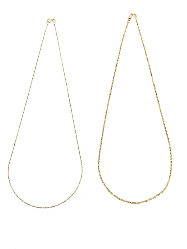 LOT OF 2 14K YELLOW GOLD CHAIN NECKLACES