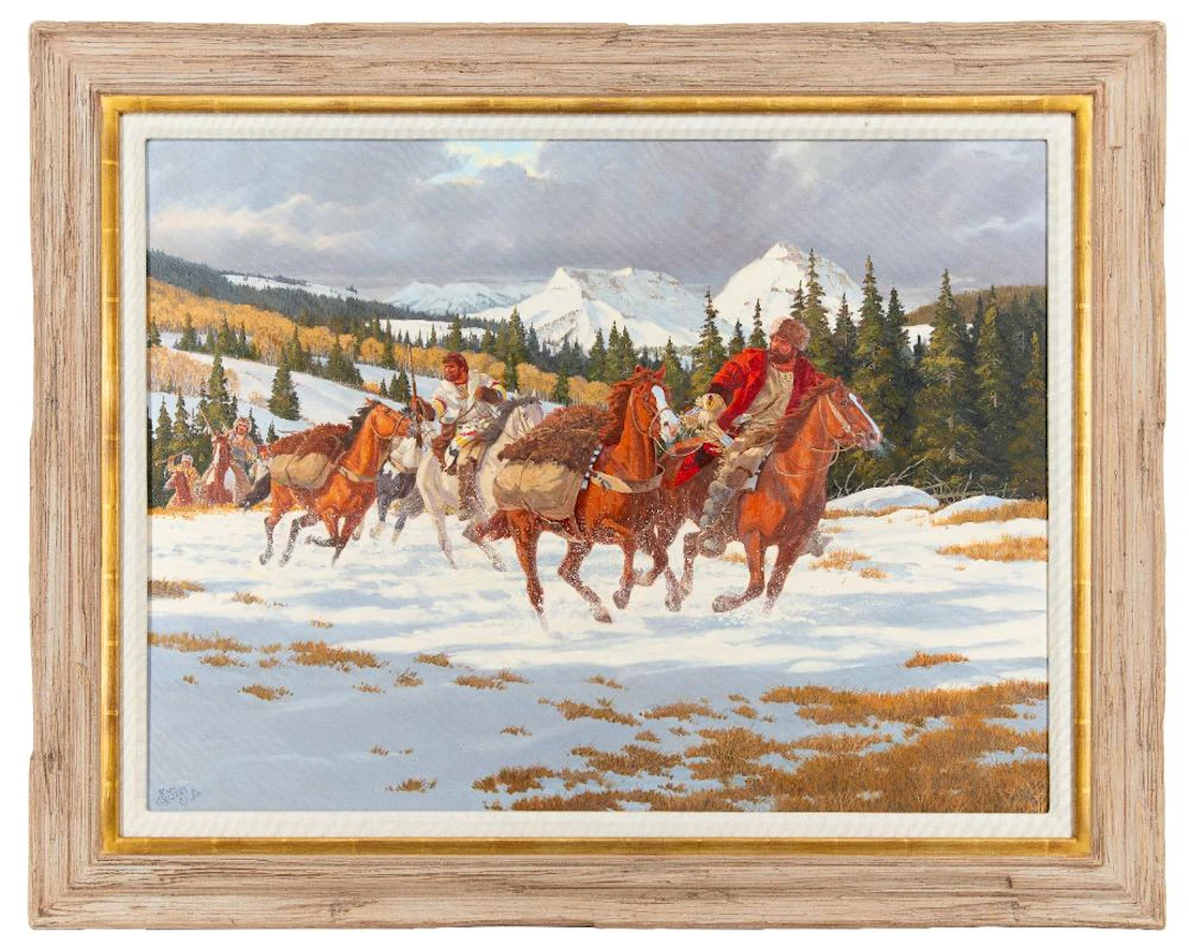 RON STEWART "WHEN OUTLOOKS ARE DIM" OIL ON CANVAS