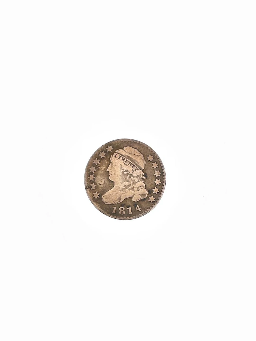 1814 CAPPED BUST SILVER DIME 'STATESOFAMERICA' LARGE DATE FINE DETAILS