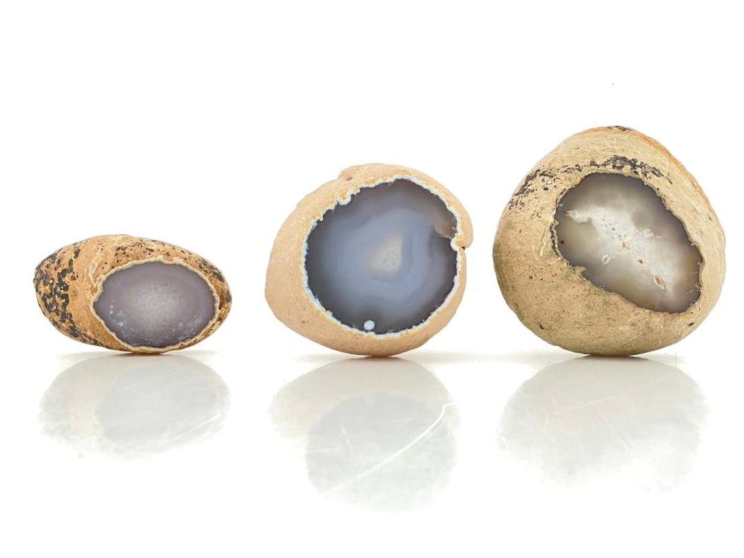 LOT OF 3 AGATE GEODES