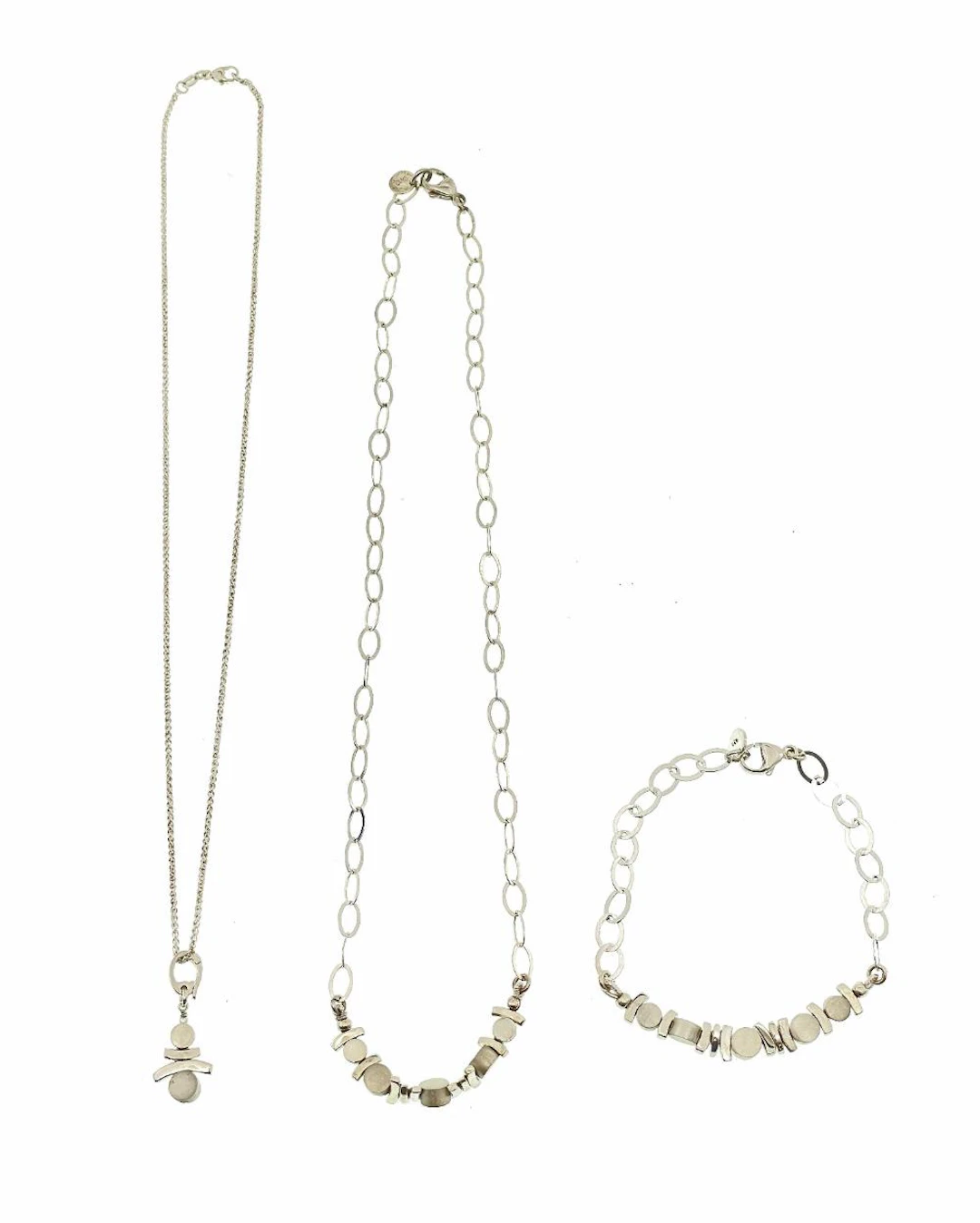 3PC ARLEE KASSELMAN STERLING SILVER NECKLACES & BRACELET