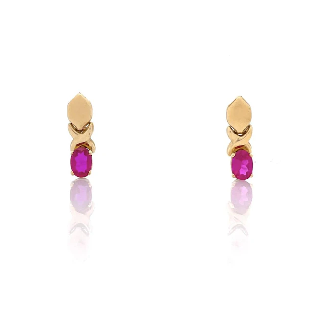 TOWN & COUNTRY 10K YELLOW GOLD SAPPHIRE EARRINGS