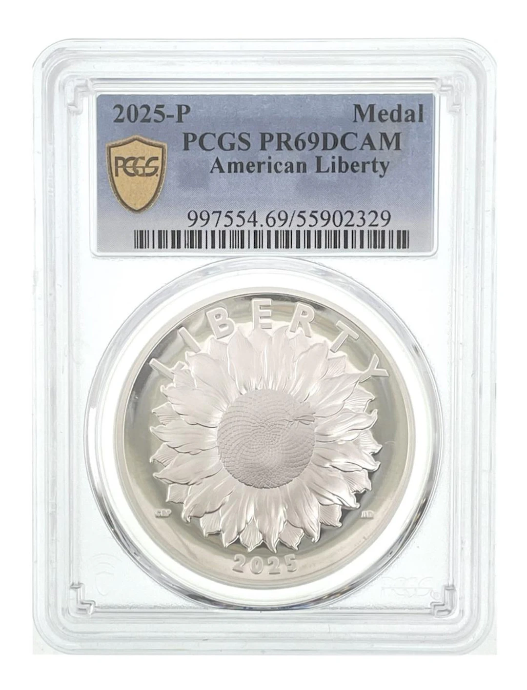 2025-P AMERICAN LIBERTY 1OZ .999 SILVER MEDAL PCGS PR69DCAM