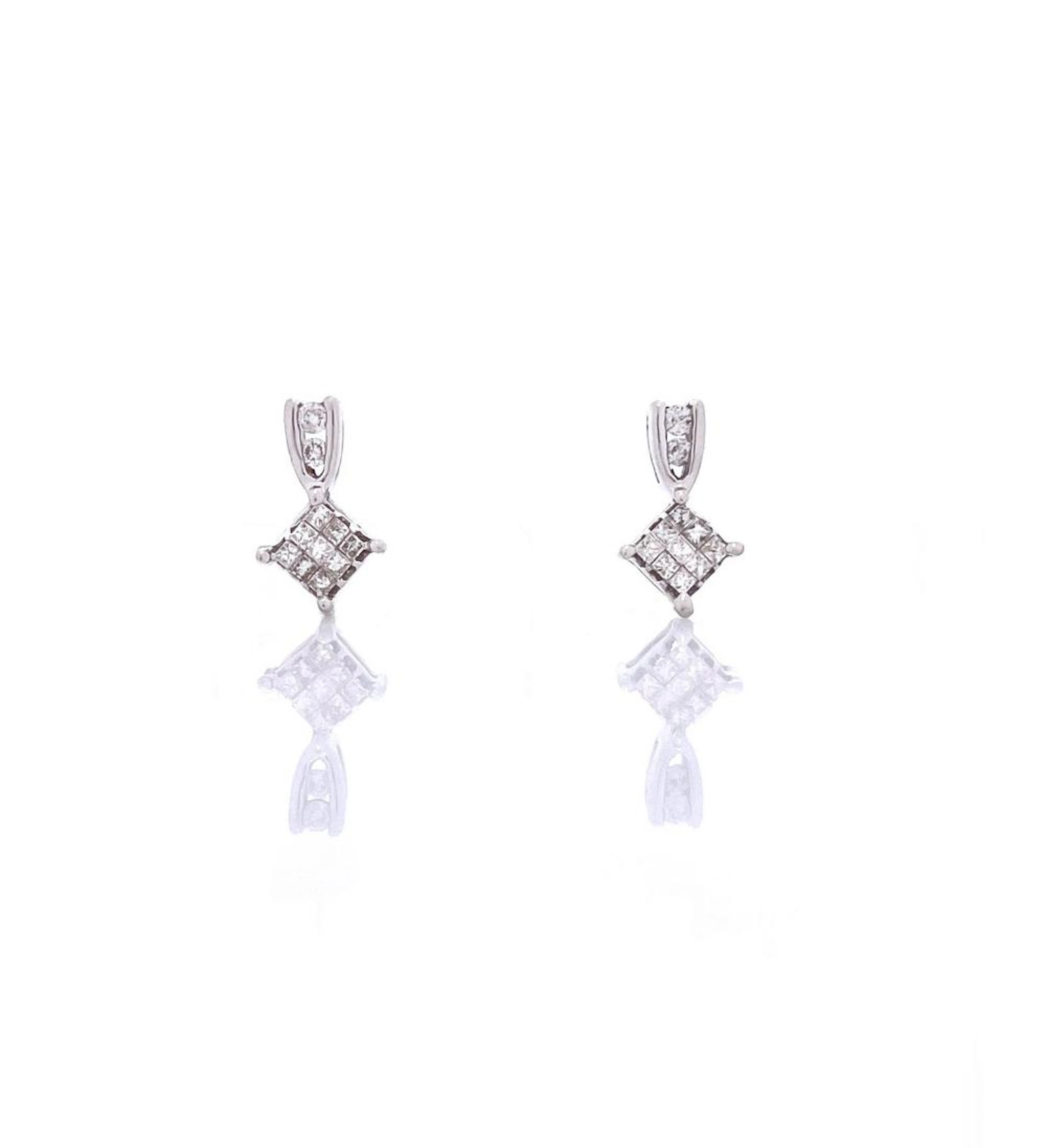 14K WHITE GOLD .26CTTW DIAMOND EARRINGS