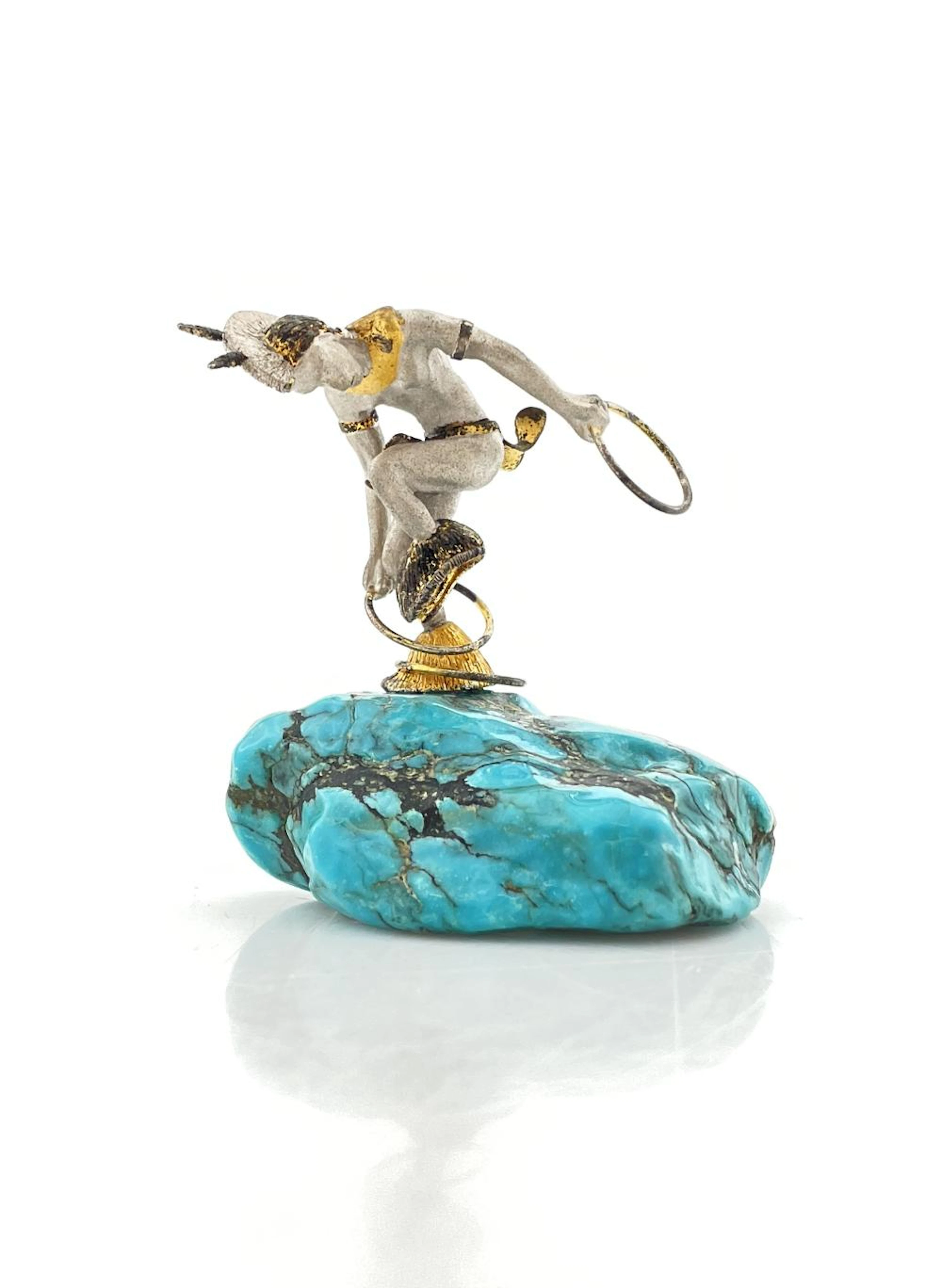 MIKAEL REDMAN .999 FINE SILVER NATIVE AMERICAN HOOP DANCER KACHINA