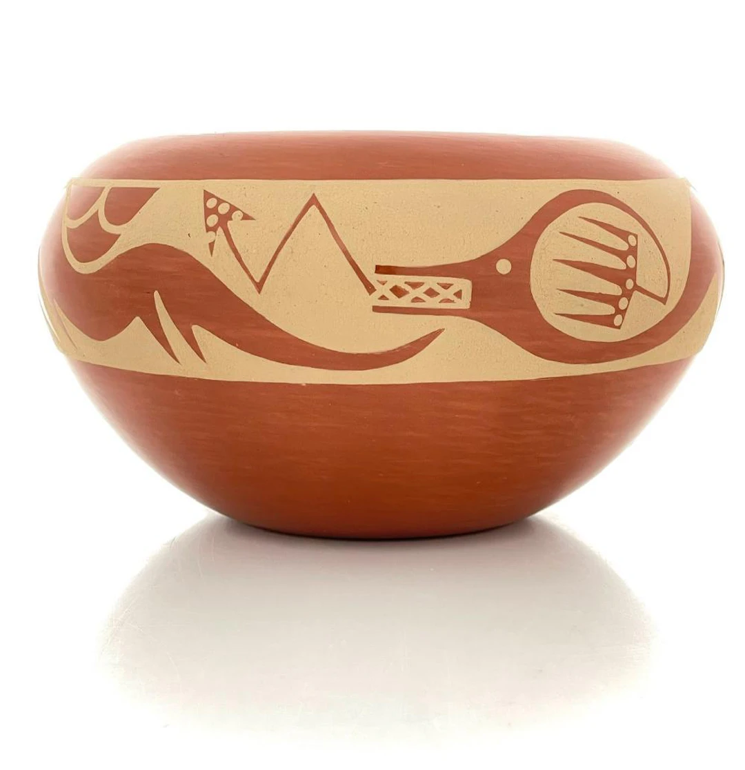 DOUG & CHARLOTTE VIGIL SAN ILDEFONSO REDWARE POTTERY JAR