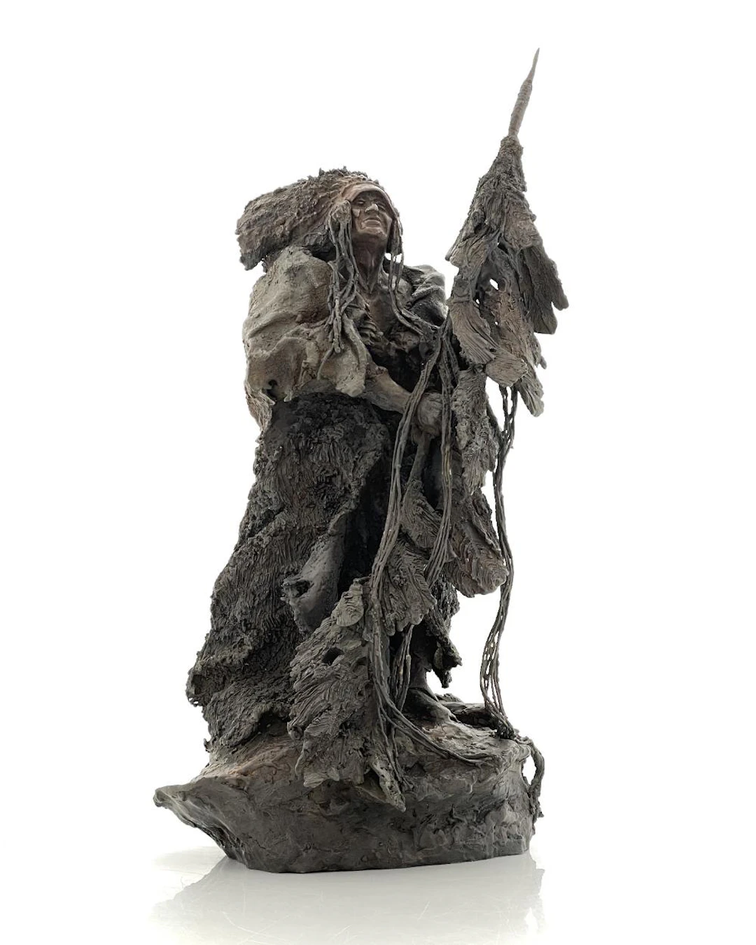 BUCK MCCAIN "THE BUFFALO ROBE" BRONZE SCULPTURE