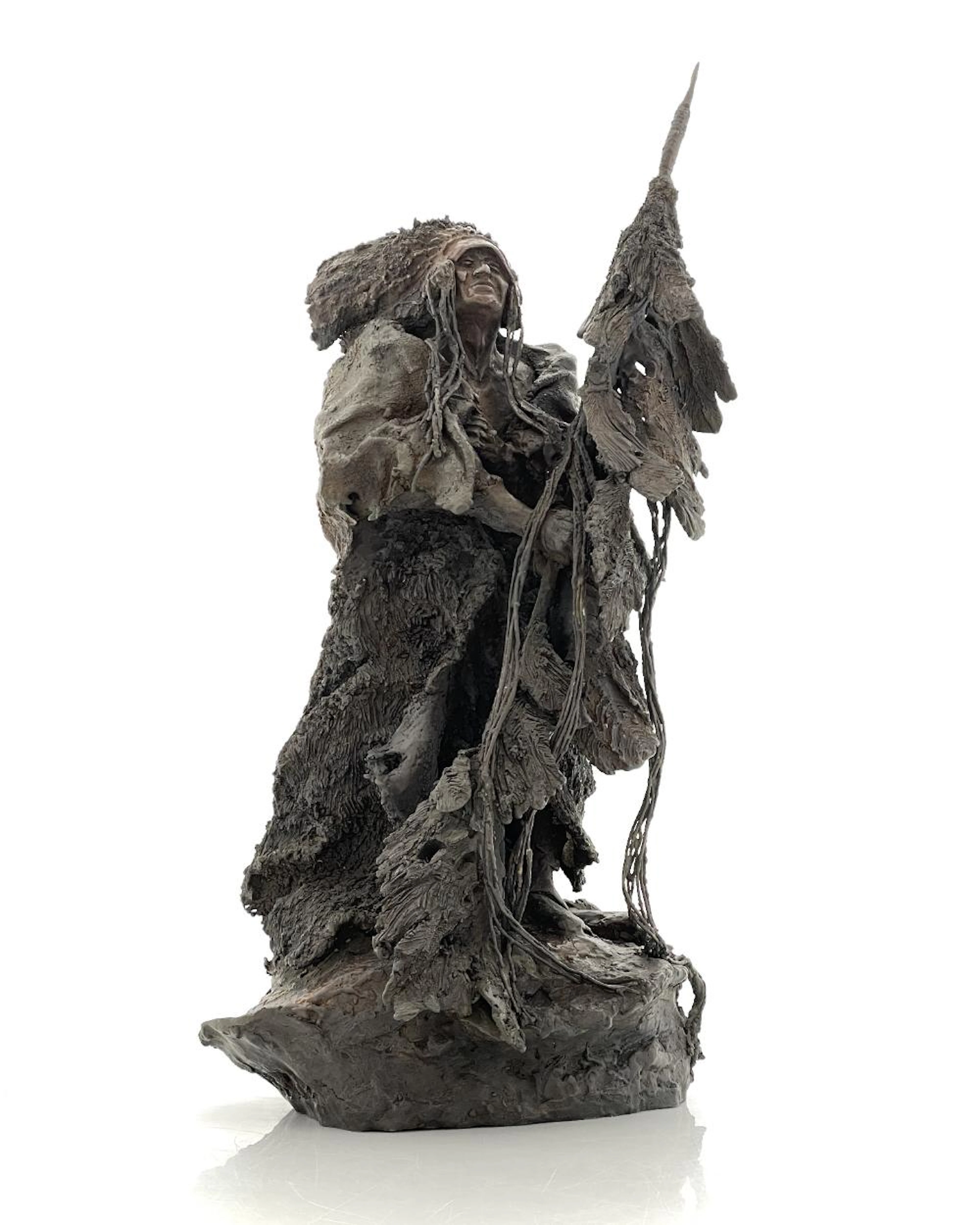 BUCK MCCAIN "THE BUFFALO ROBE" BRONZE SCULPTURE