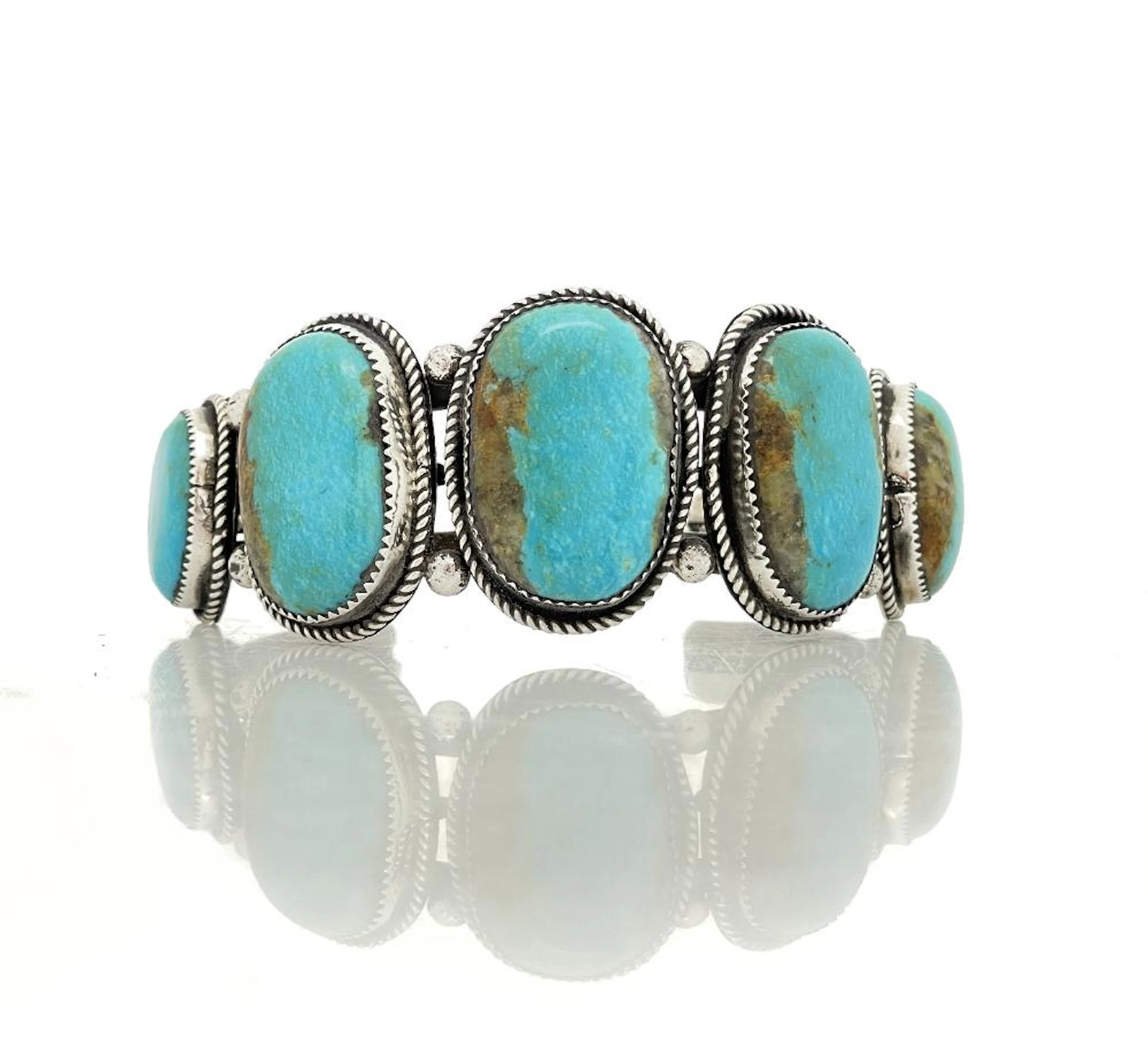 MERLIN JAMES NAVAJO STERLING SILVER TURQUOISE CUFF