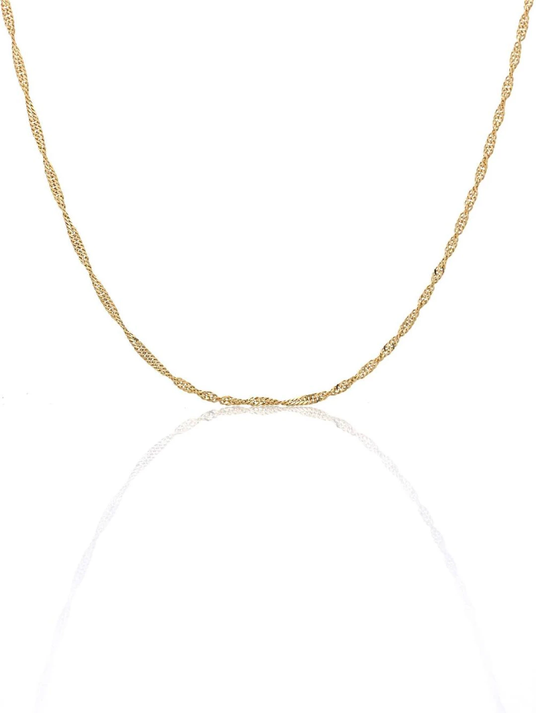 14K YELLOW GOLD SINGAPORE CHAIN NECKLACE