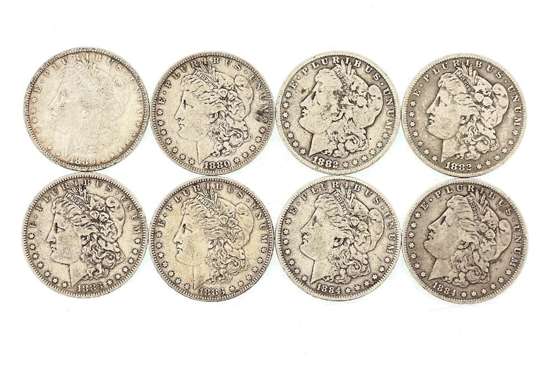 LOT OF 8 ASSORTED MORGAN SILVER DOLLARS