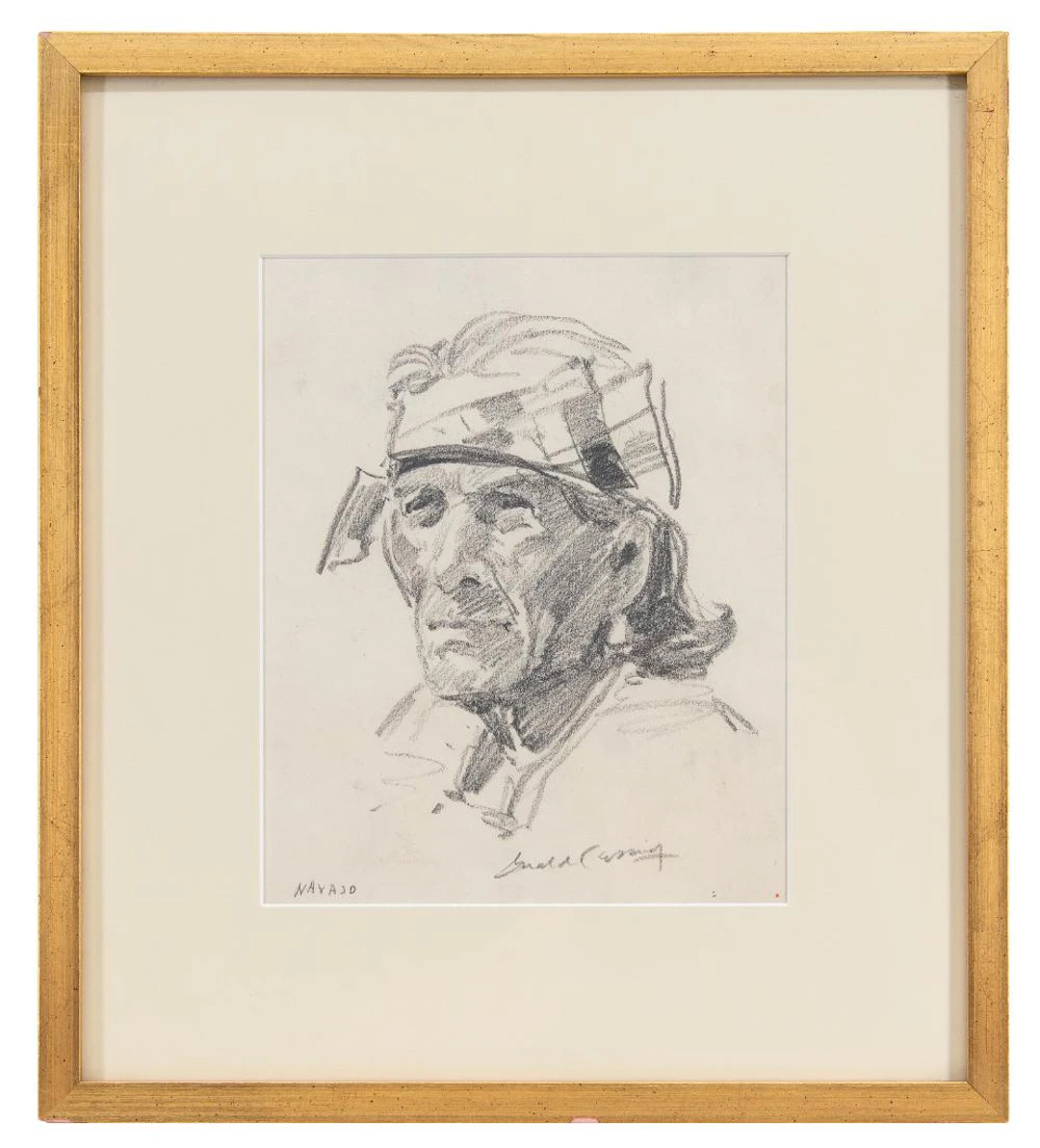 GERALD CASSIDY "NAVAJO" CHARCOAL ON PAPER