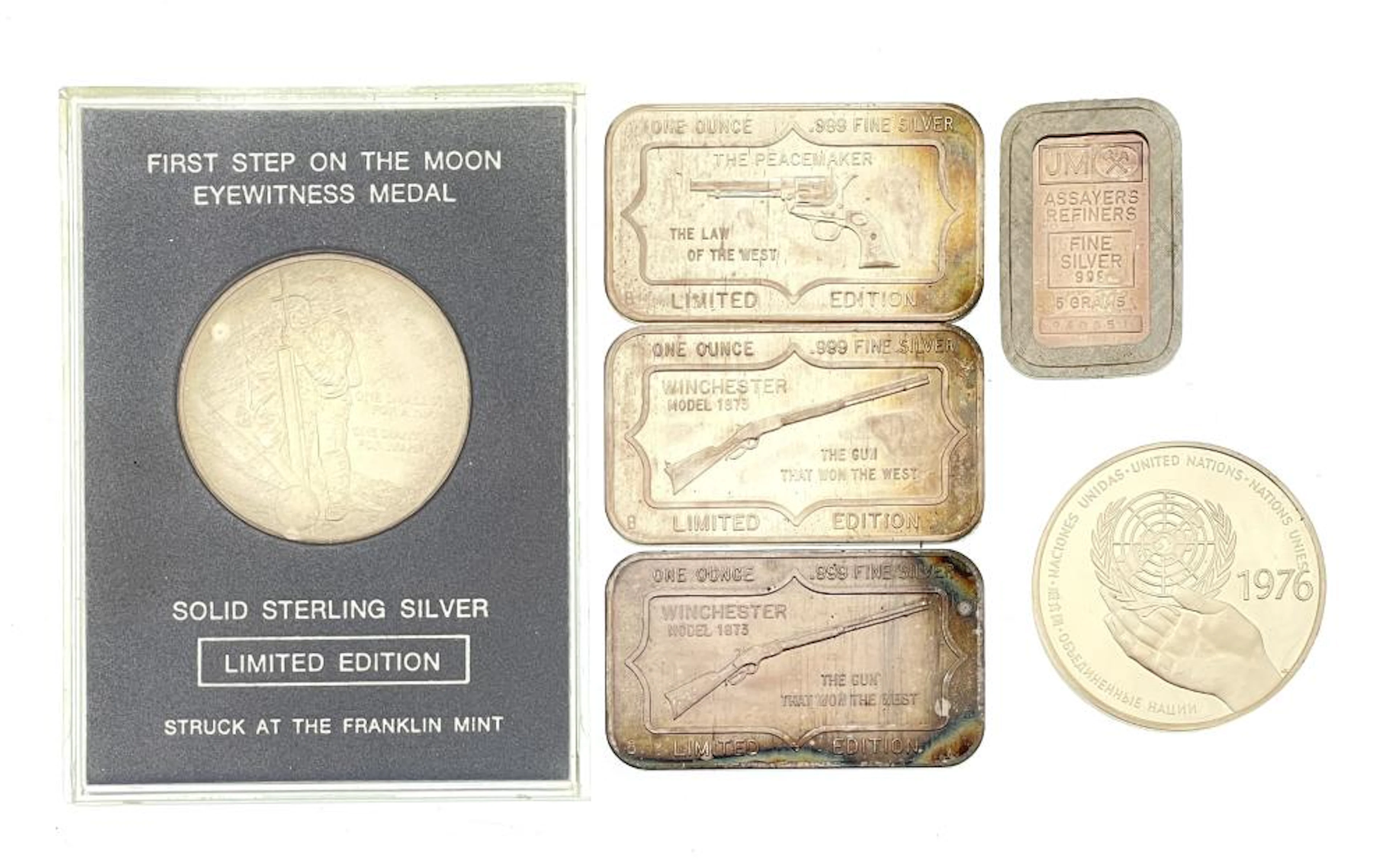 LOT OF ASSORTED STERLING & .999 FINE SILVER BARS