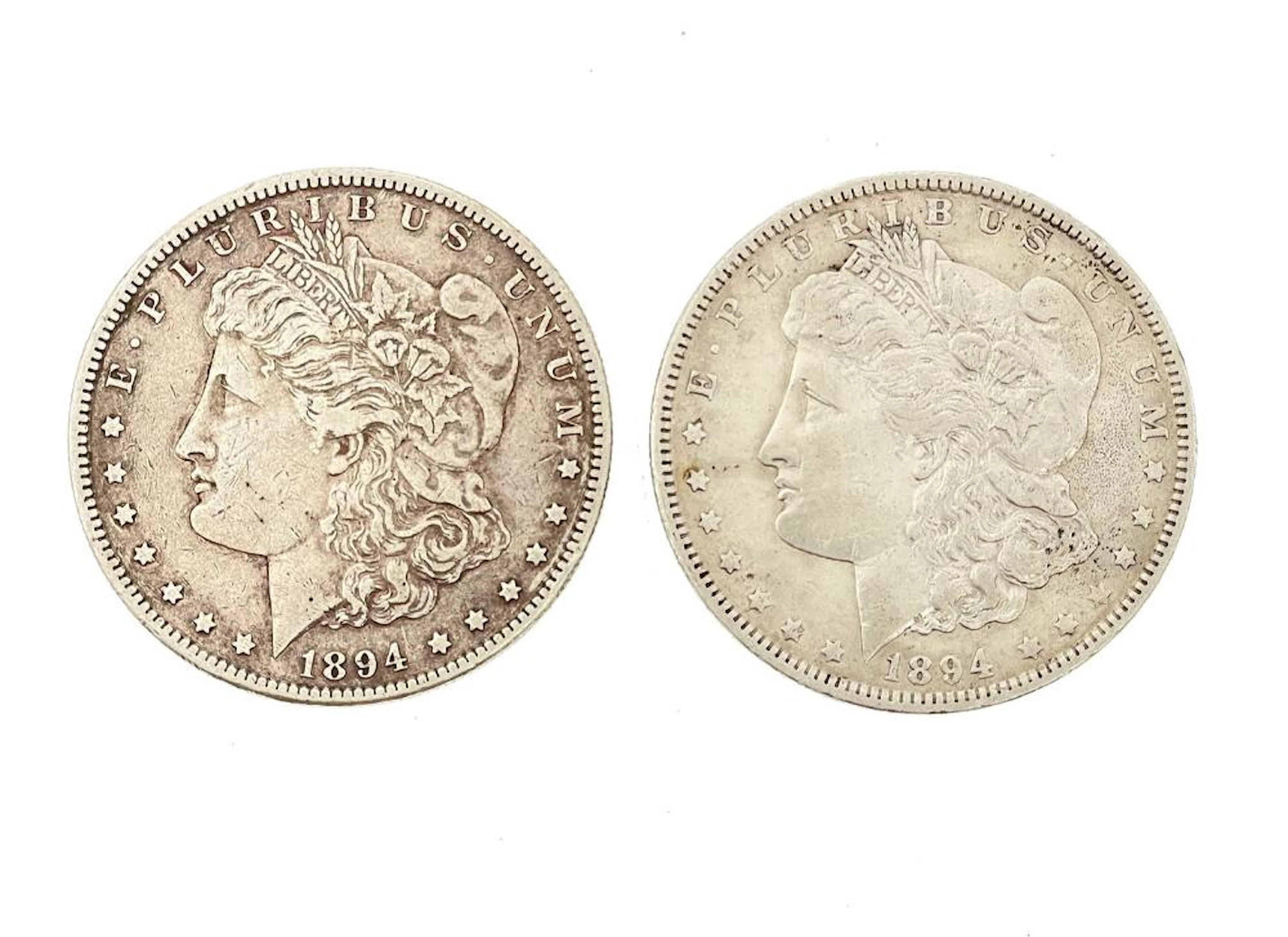 LOT OF 2 1894-O-S MORGAN SILVER DOLLARS