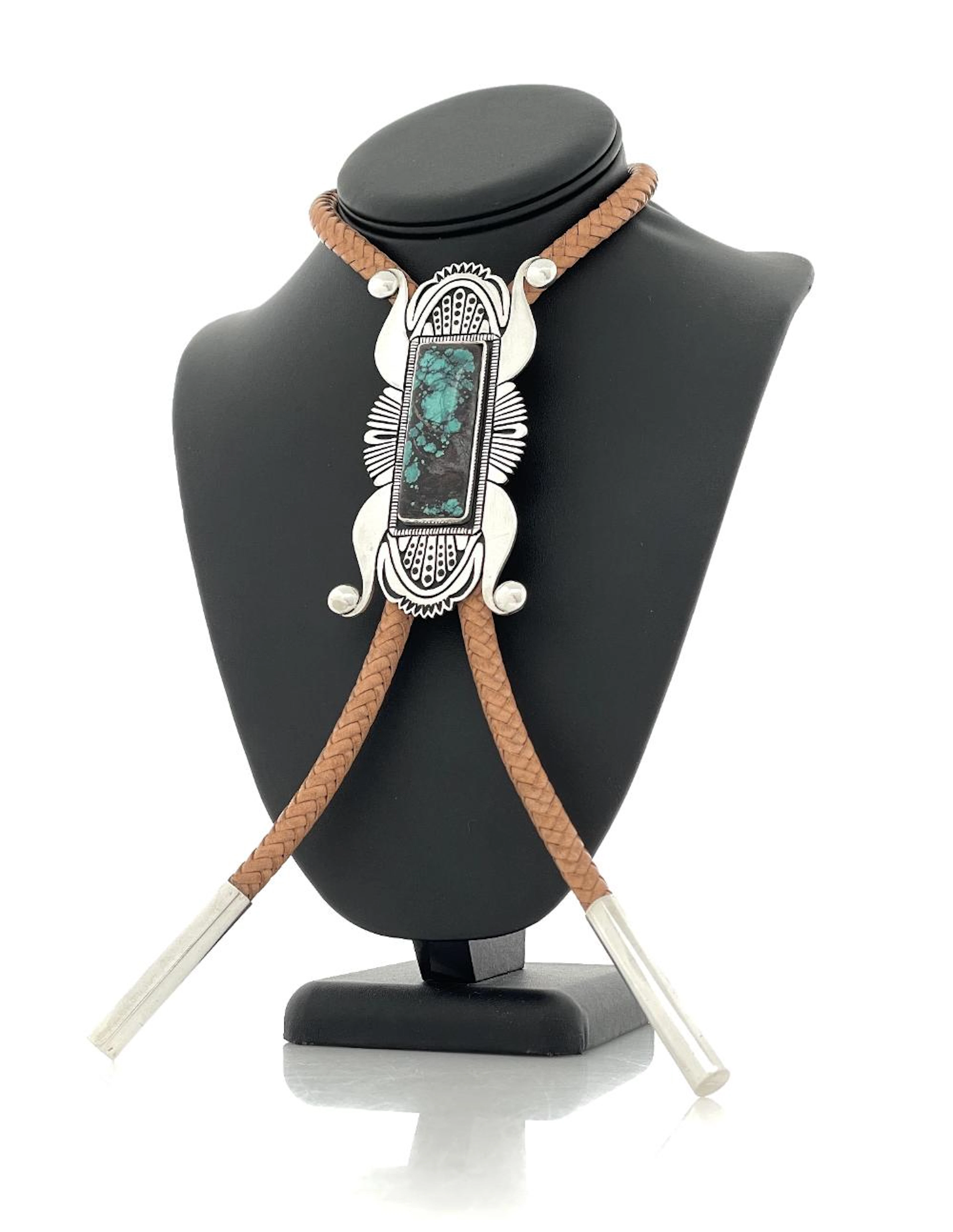 NELSON BEGAY NAVAJO STERLING SILVER TURQUOISE BOLO TIE
