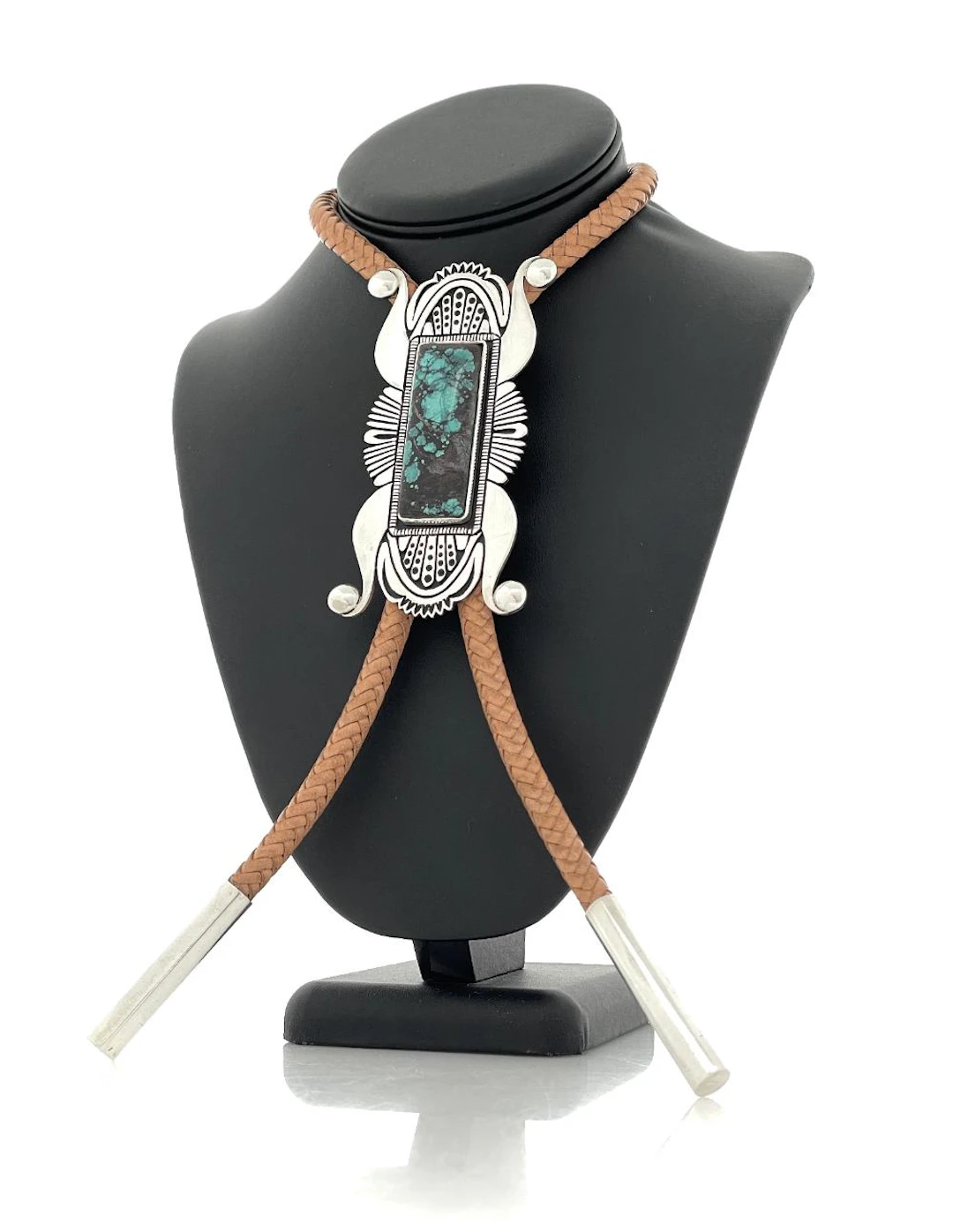 NELSON BEGAY NAVAJO STERLING SILVER TURQUOISE BOLO TIE