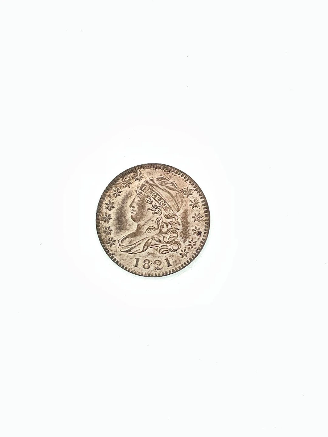 1821 CAPPED BUST SILVER DIME SMALL DATE UNC