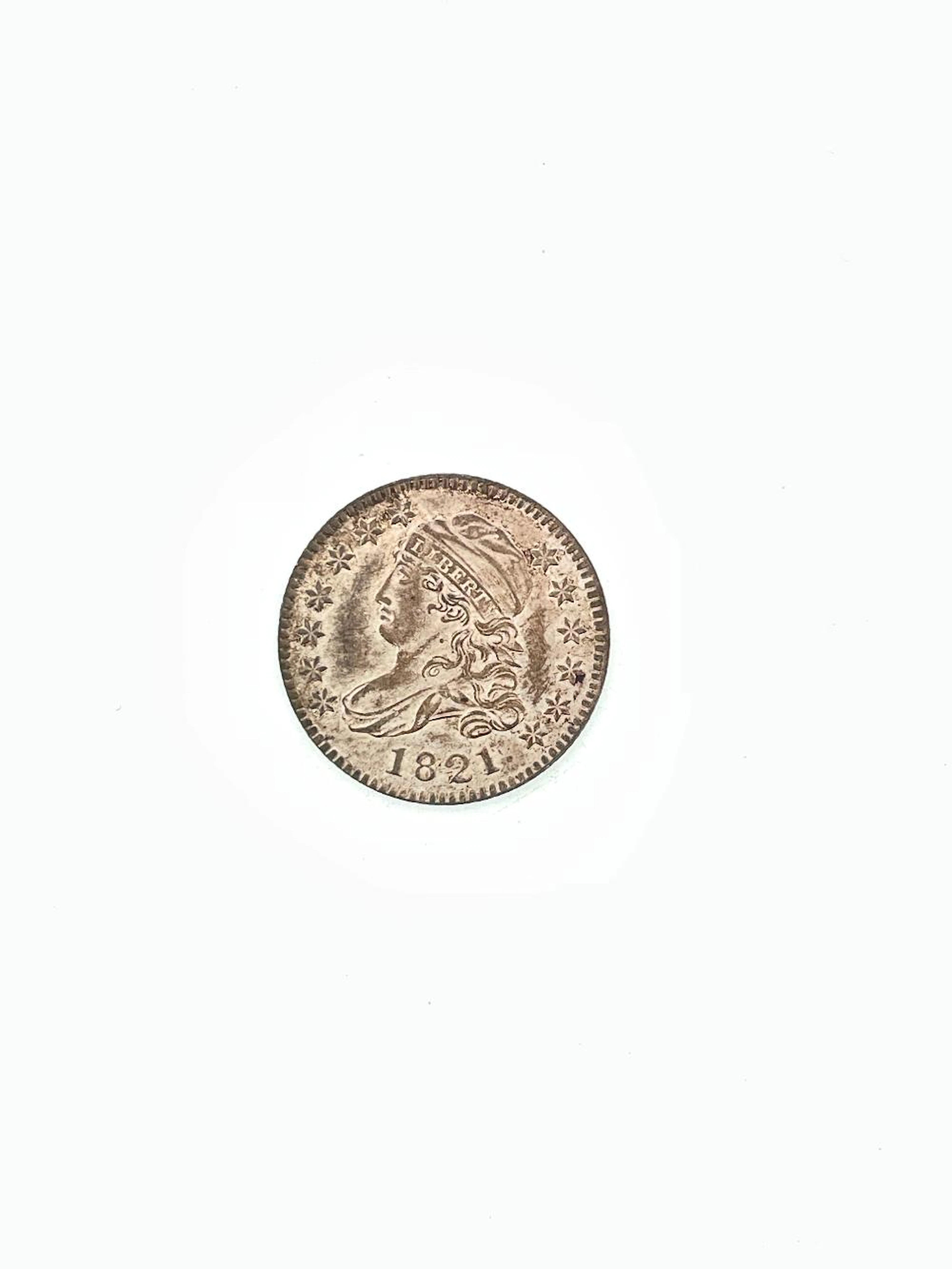 1821 CAPPED BUST SILVER DIME SMALL DATE UNC