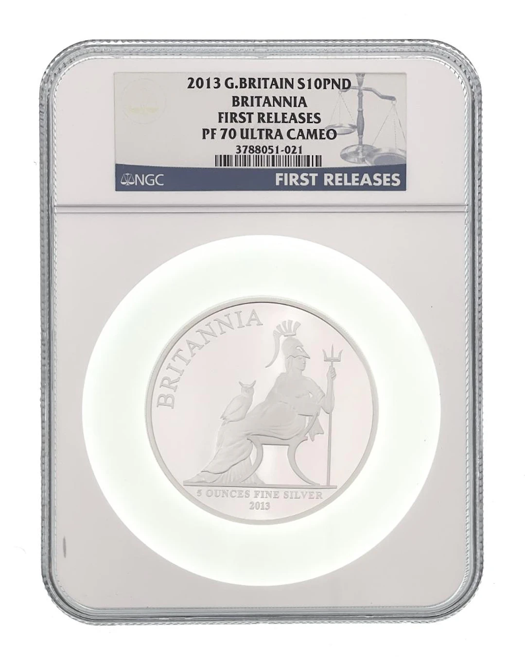 2013 GREAT BRITAIN 5 OZ SILVER BRITANNIA 10 POUND COIN FIRST RELEASES