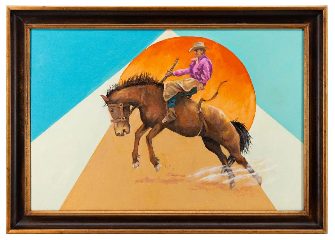 HANK RICHTER "TWO SECONDS TO GO" ACRYLIC ON CANVAS