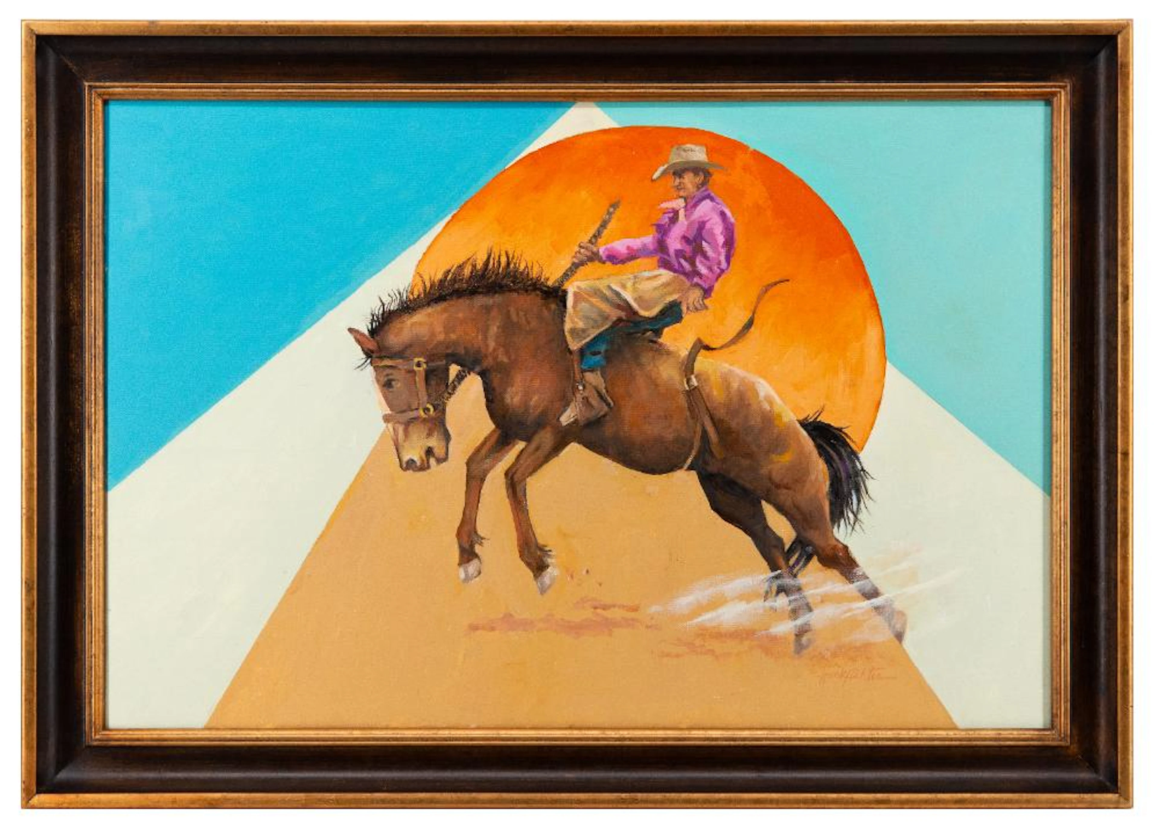 HANK RICHTER "TWO SECONDS TO GO" ACRYLIC ON CANVAS