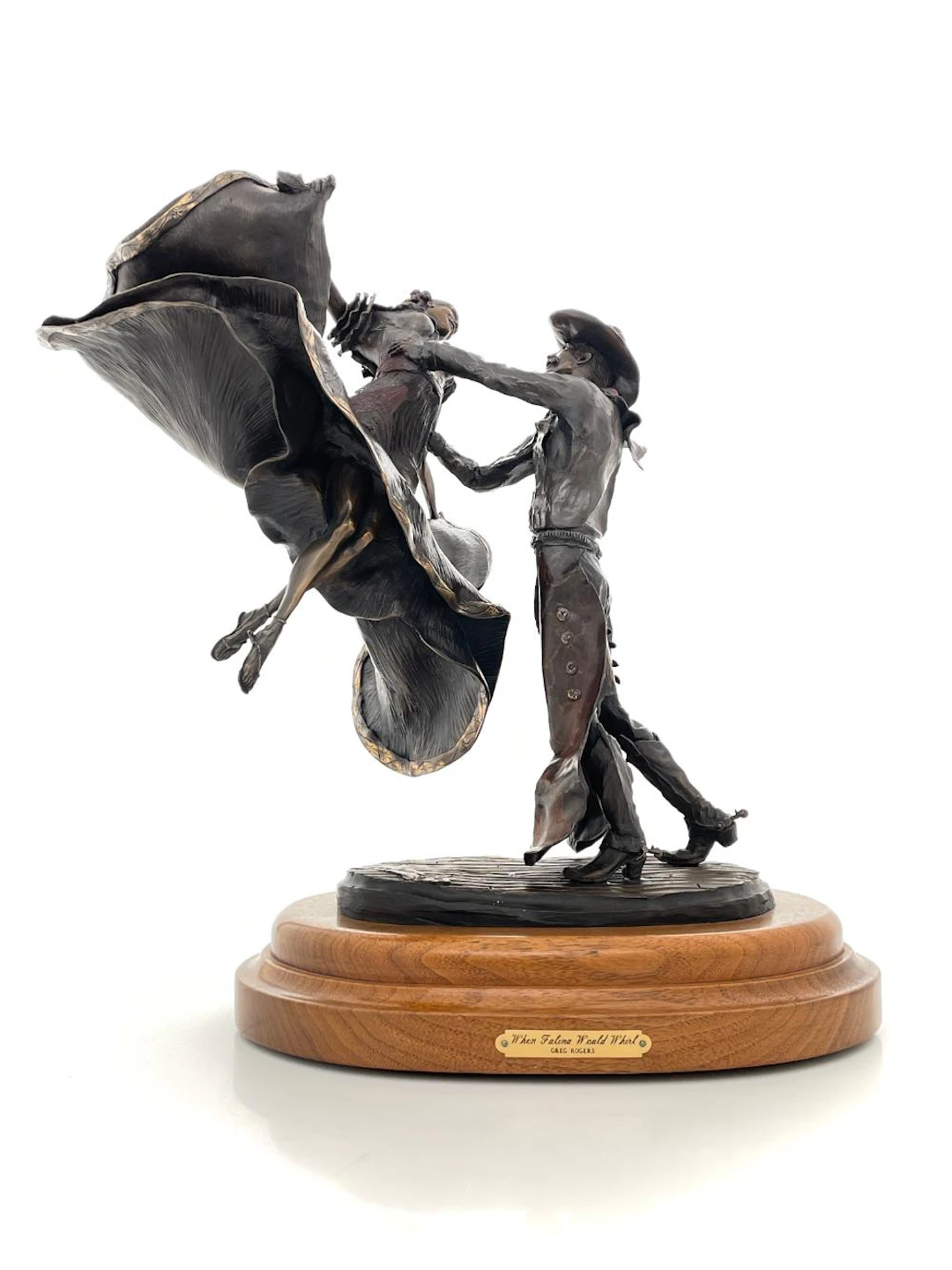 GREG ROGERS "WHEN FALINA WOULD WHIRL" BRONZE SCULPTURE