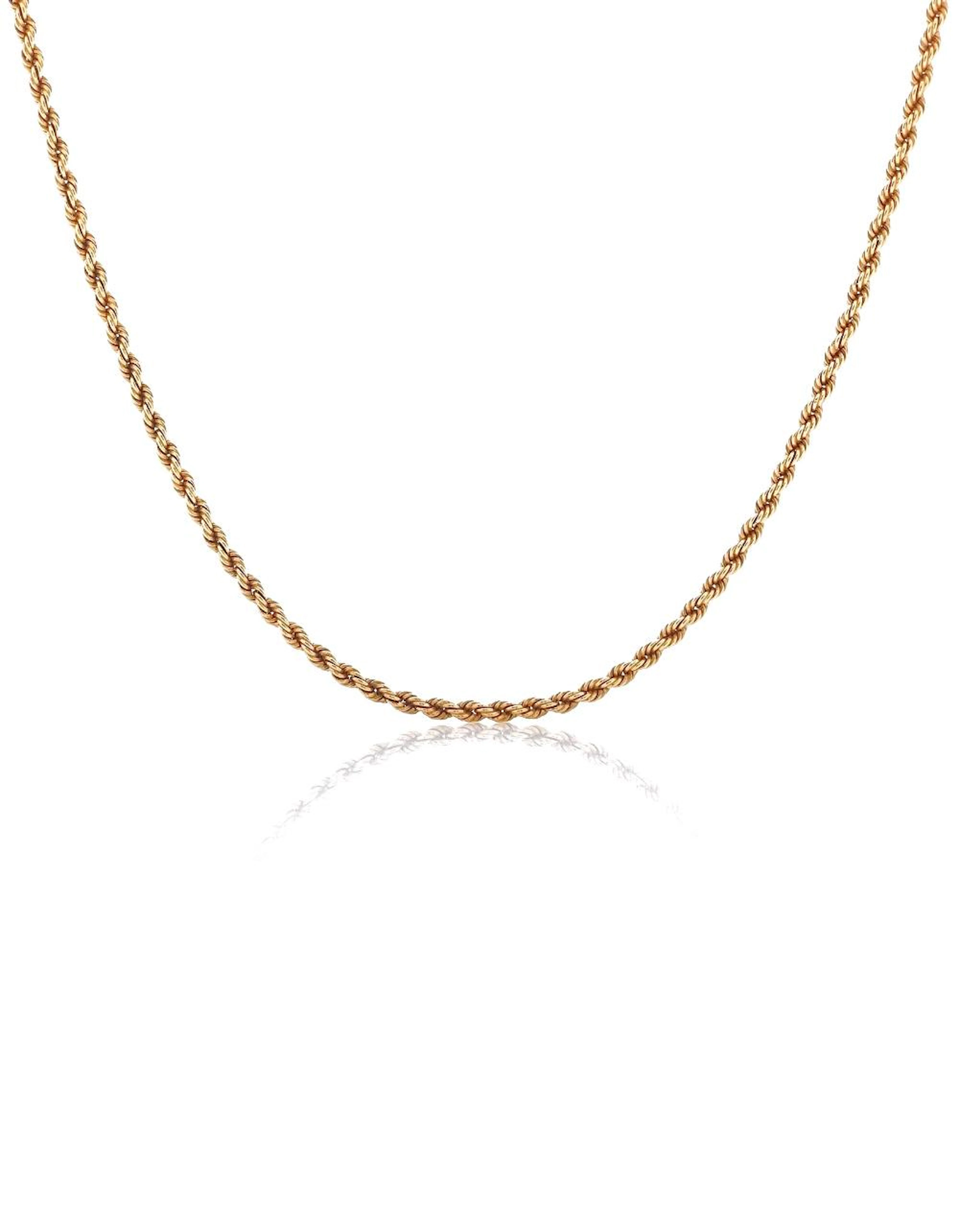 14K YELLOW GOLD ROPE CHAIN NECKLACE