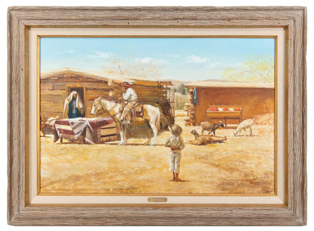 DAN BODELSON "THE RUG MERCHANT" OIL ON CANVAS