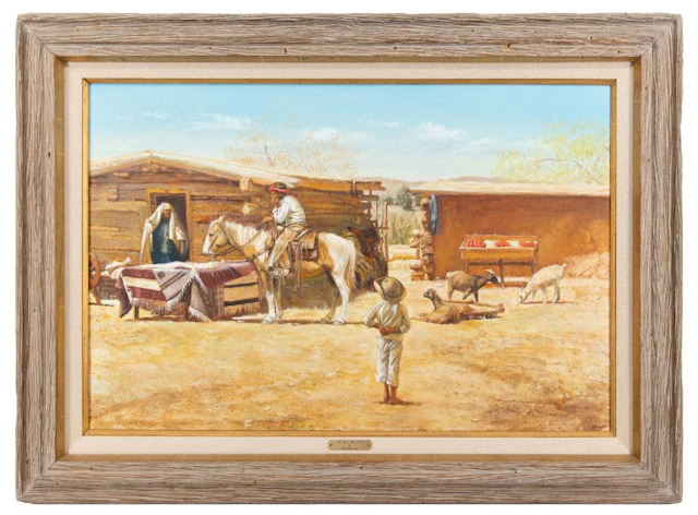 DAN BODELSON "THE RUG MERCHANT" OIL ON CANVAS