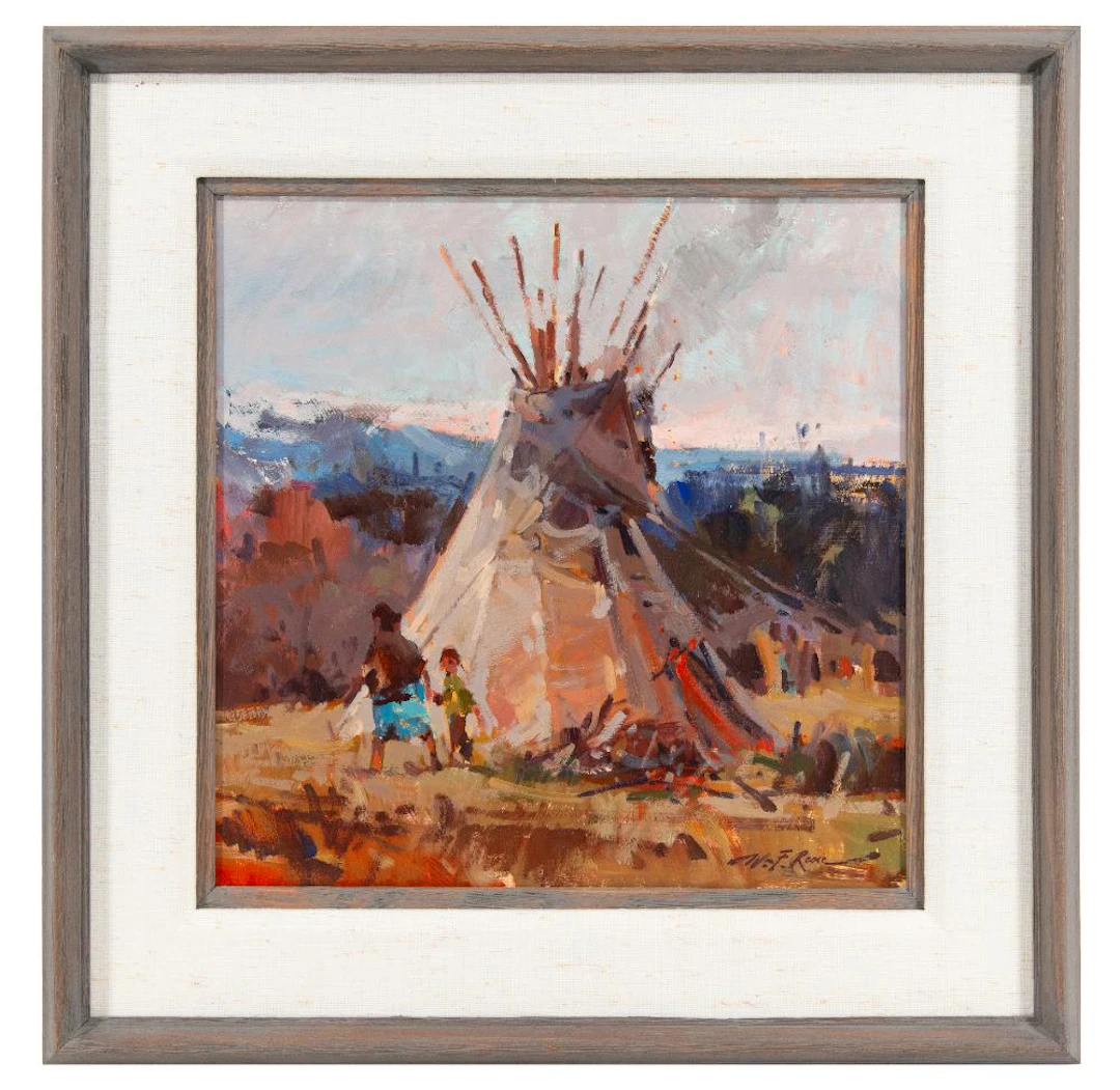 WILLIAM REESE "CROW CAMP" OIL ON BOARD