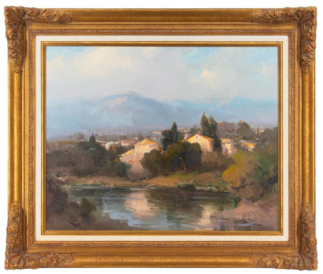 OVANES BERBERIAN "TUSCAN LANDSCAPE" (MONTECATINI) OIL ON CANVAS
