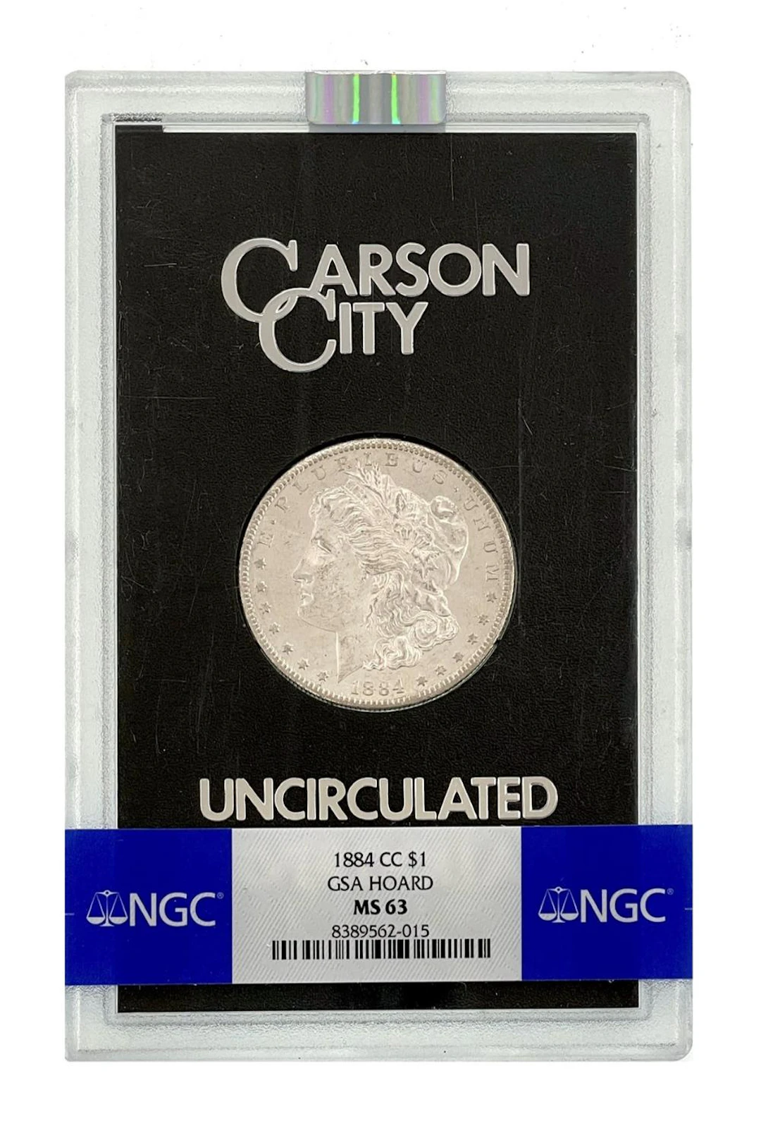 RARE! GSA HOARD 1884-CC MORGAN SILVER DOLLAR NGC MS63