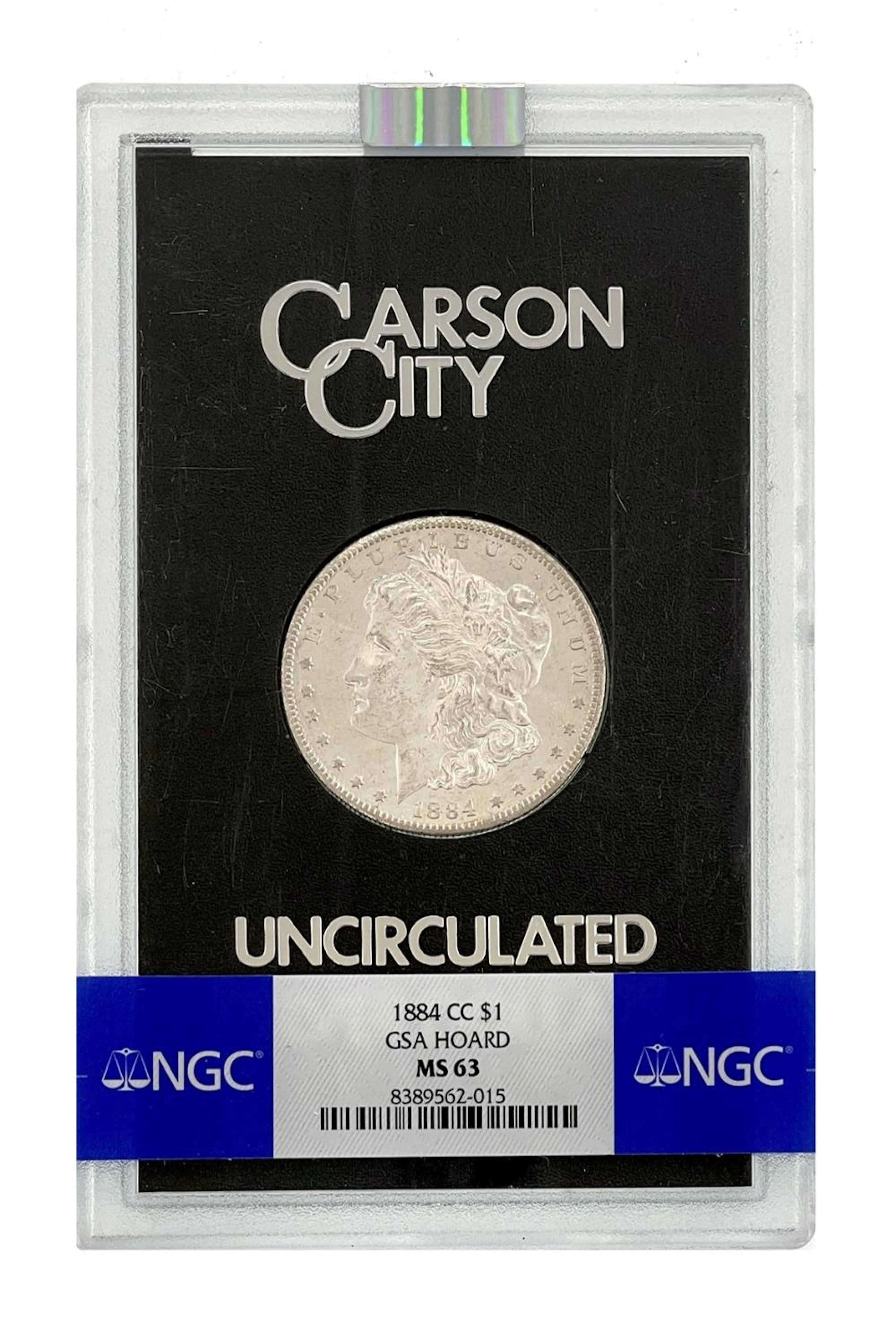 RARE! GSA HOARD 1884-CC MORGAN SILVER DOLLAR NGC MS63