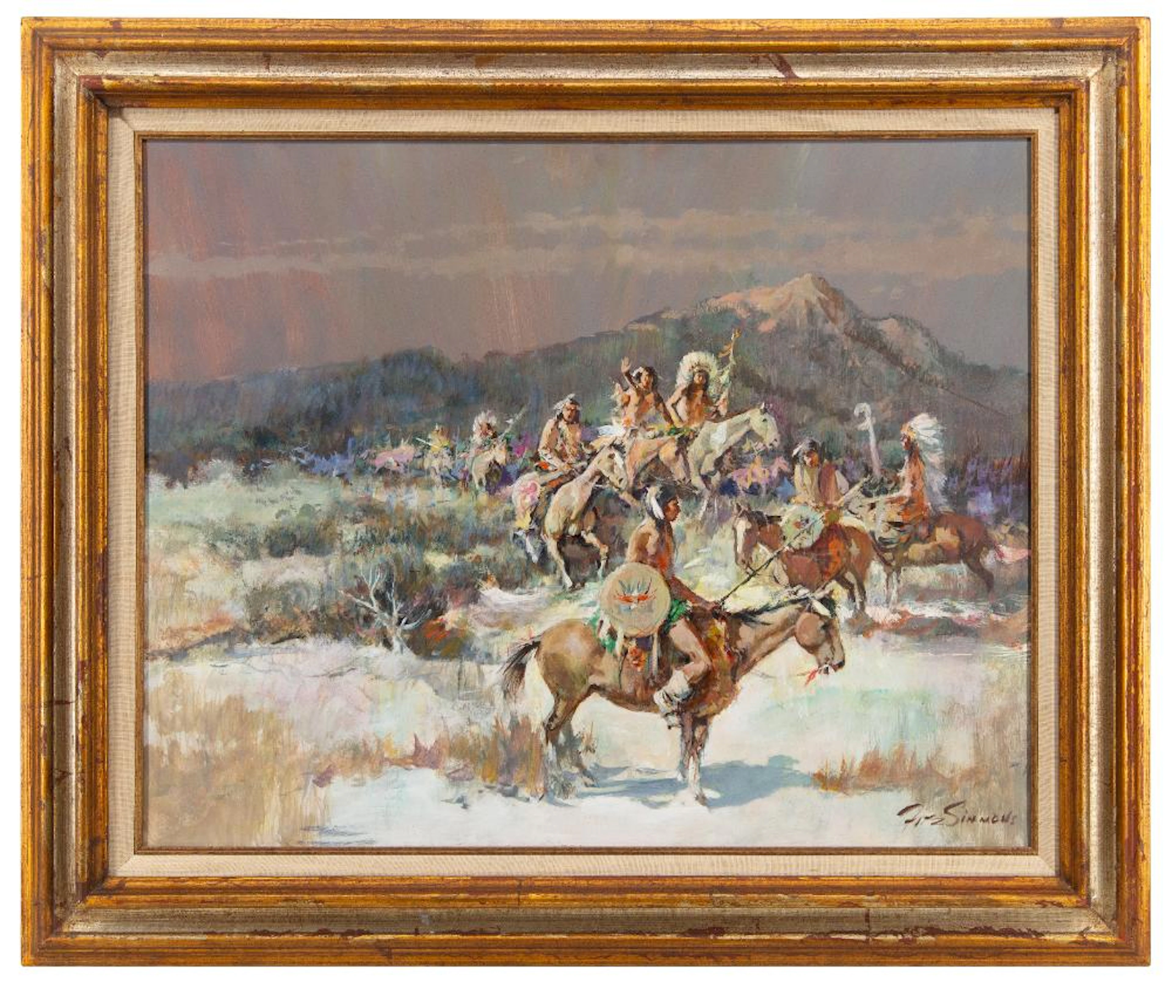 ARTHUR FITZSIMMONS "A PREARRANGED MEETING" OIL ON BOARD