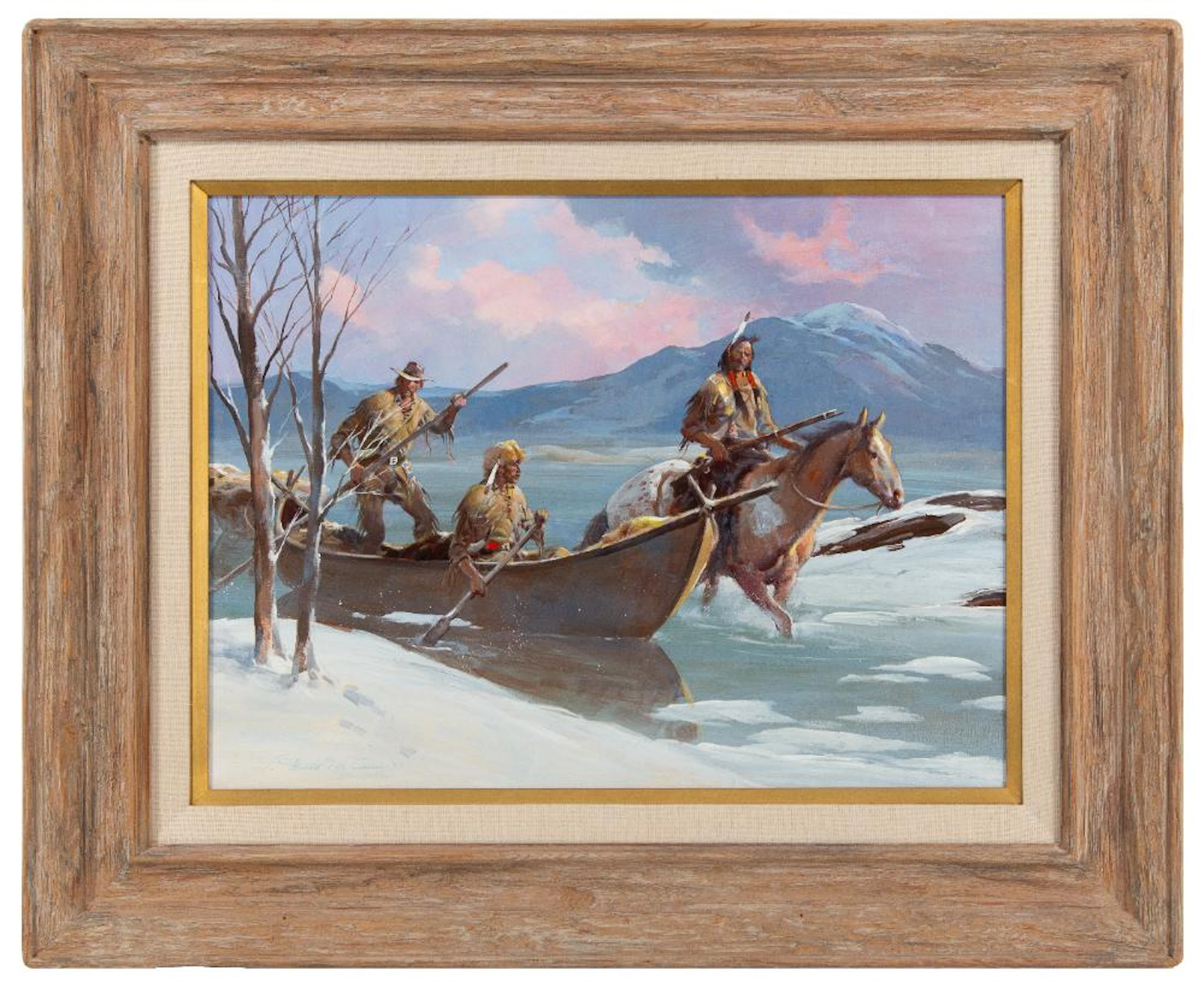 GERALD MCCANN "GETTING THE FURS OUT" OIL ON BOARD