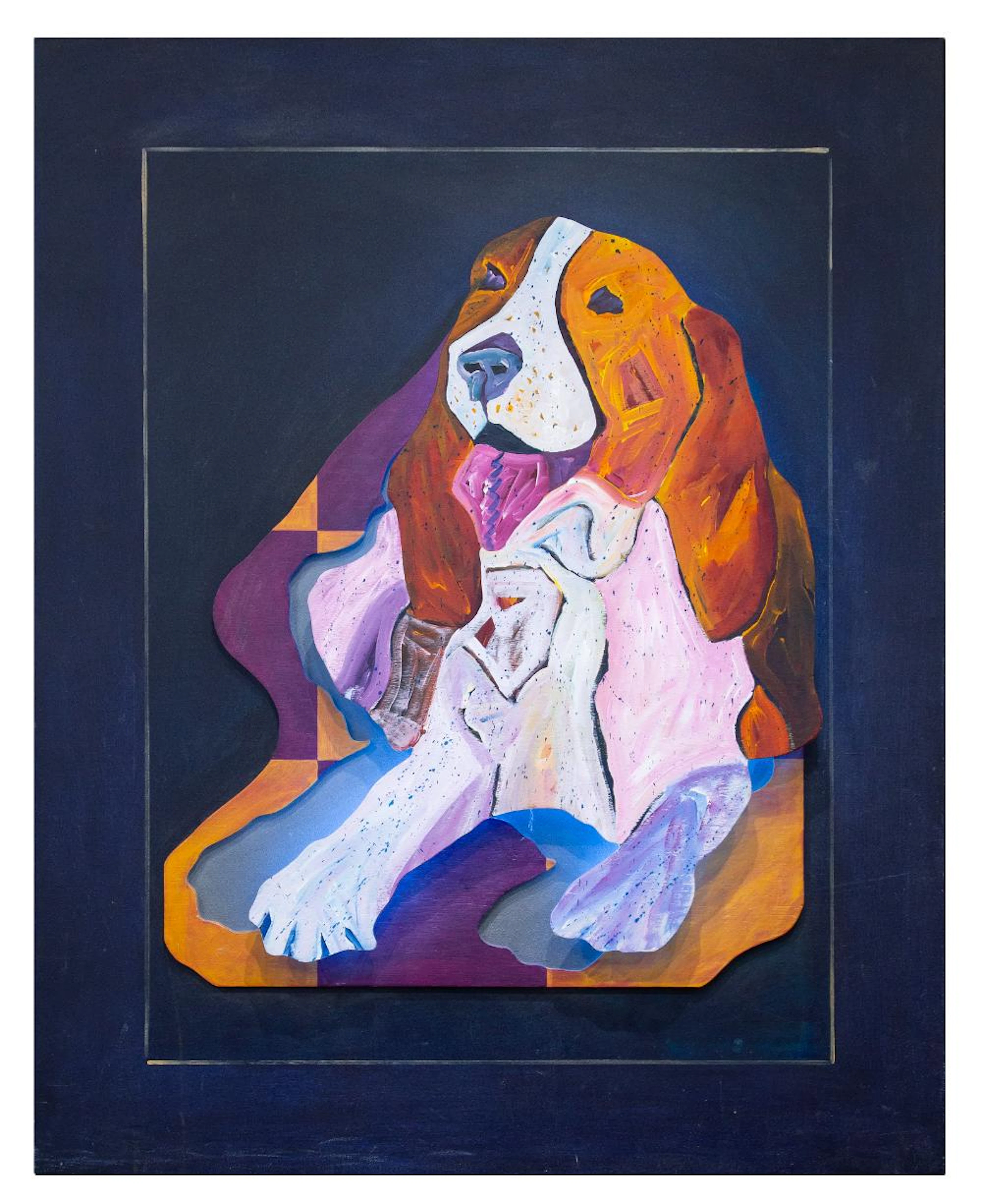 DAN VIGIL "BUBBA BUBBA" 3-D ACRYLIC, MIXED MEDIA & NEON ON WOOD BOARD