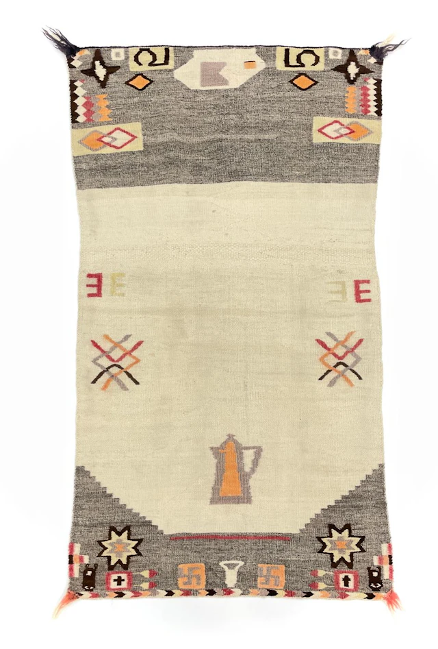 NAVAJO PICTORIAL DOUBLE SADDLE BLANKET