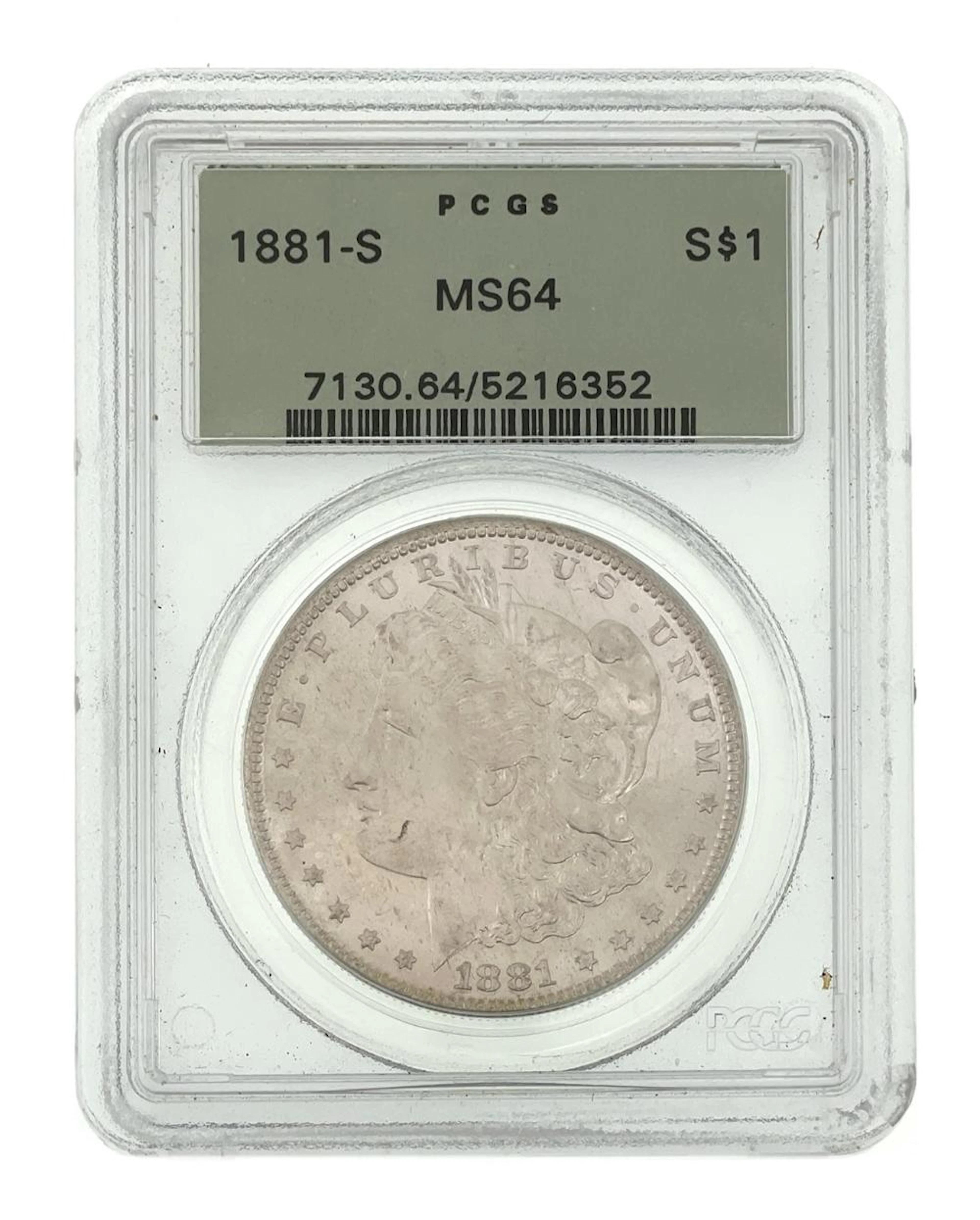 1881-S MORGAN SILVER DOLLAR PCGS MS64