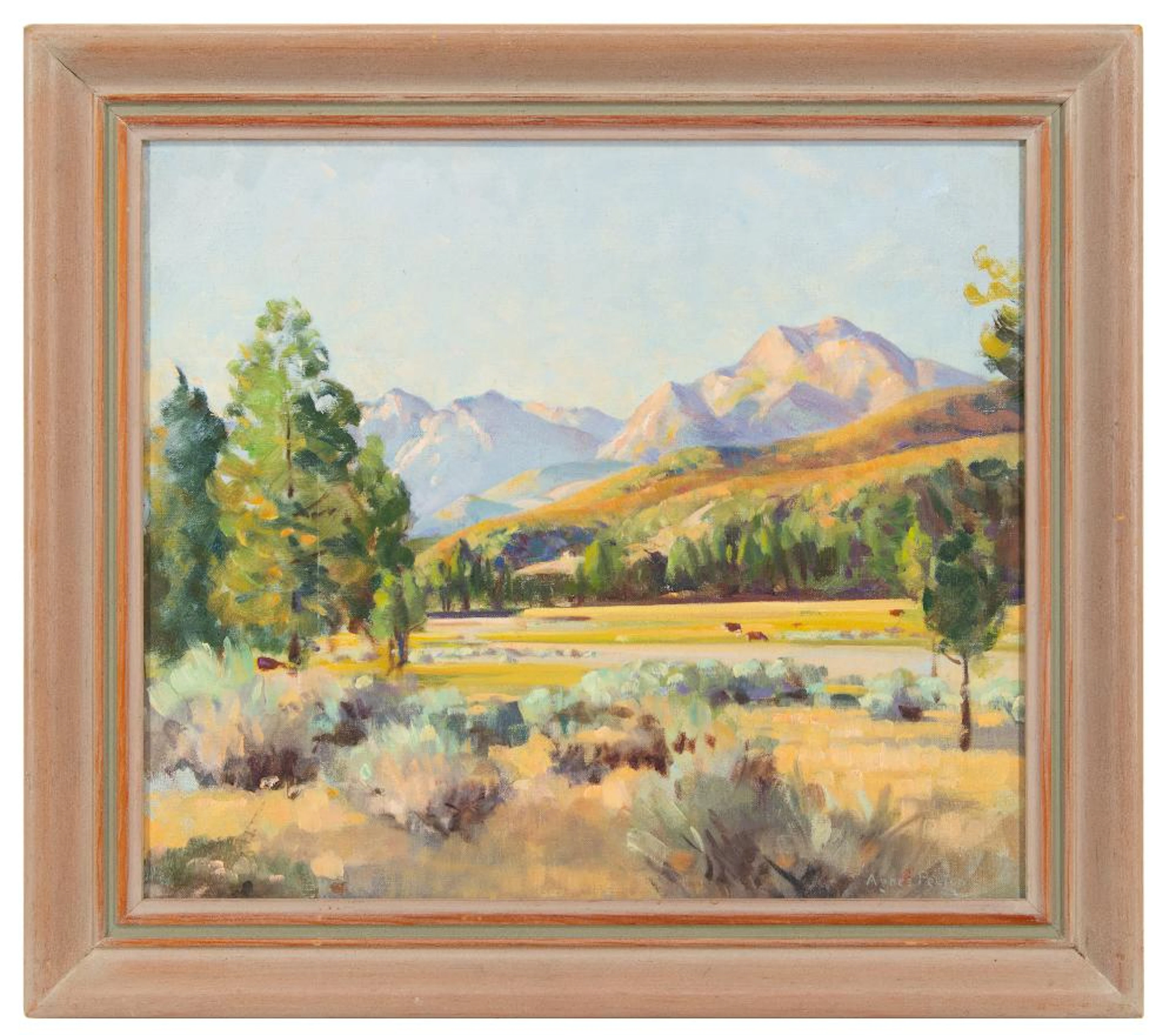 AGNES PELTON "MOUNTAIN MEADOW" (GARNER RANCH) OIL ON BOARD