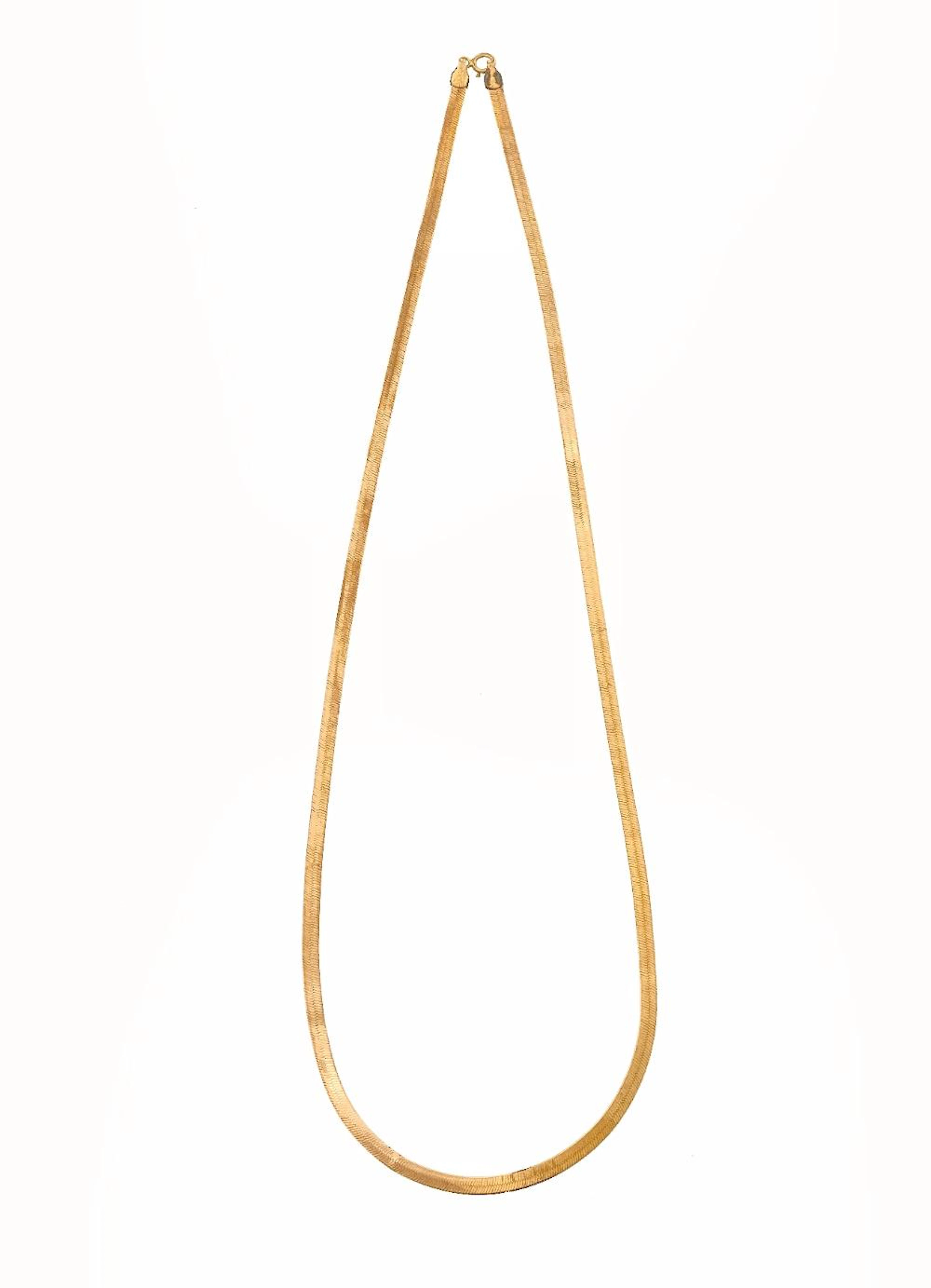 14K ITALIAN YELLOW GOLD HERRINGBONE NECKLACE
