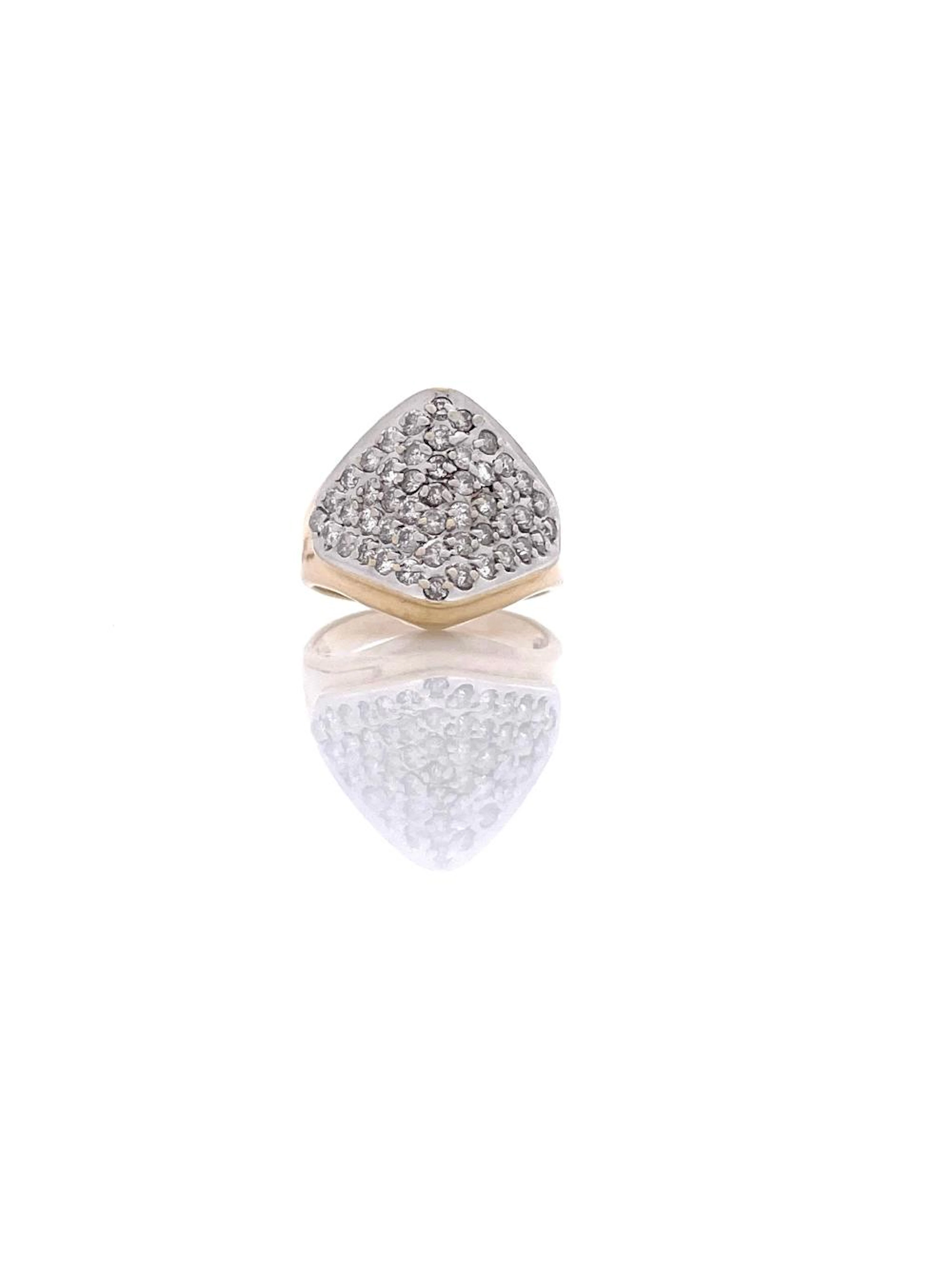 10K YELLOW GOLD 1.10CTTW DIAMOND PAVE RING