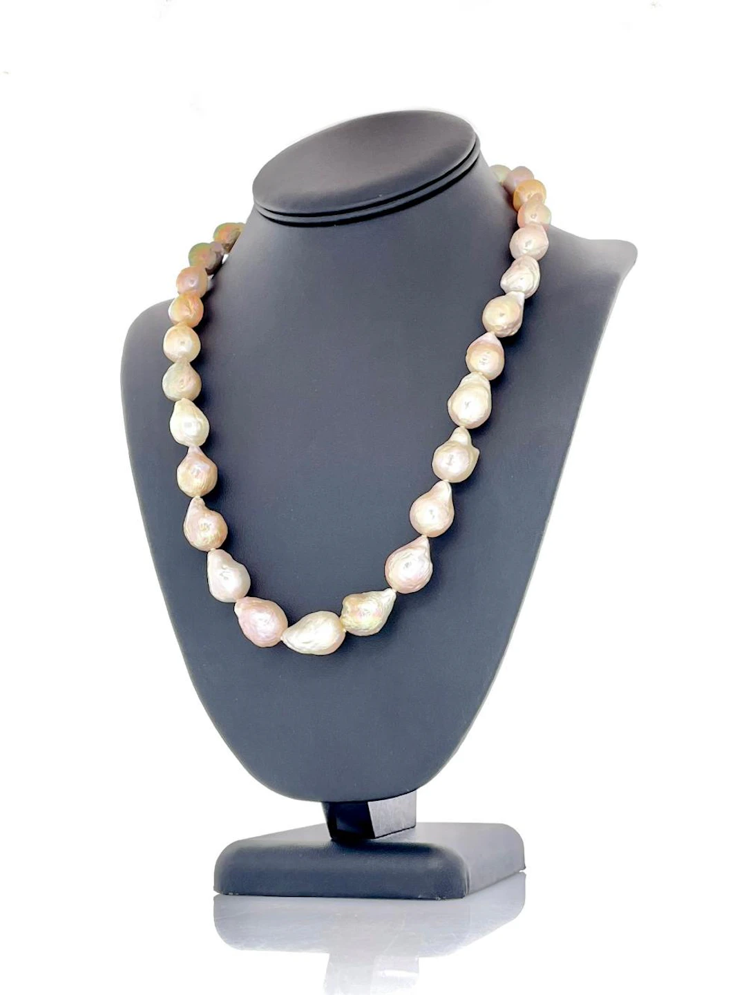 STERLING SILVER FRESHWATER MULTI COLOR PEARL NECKLACE