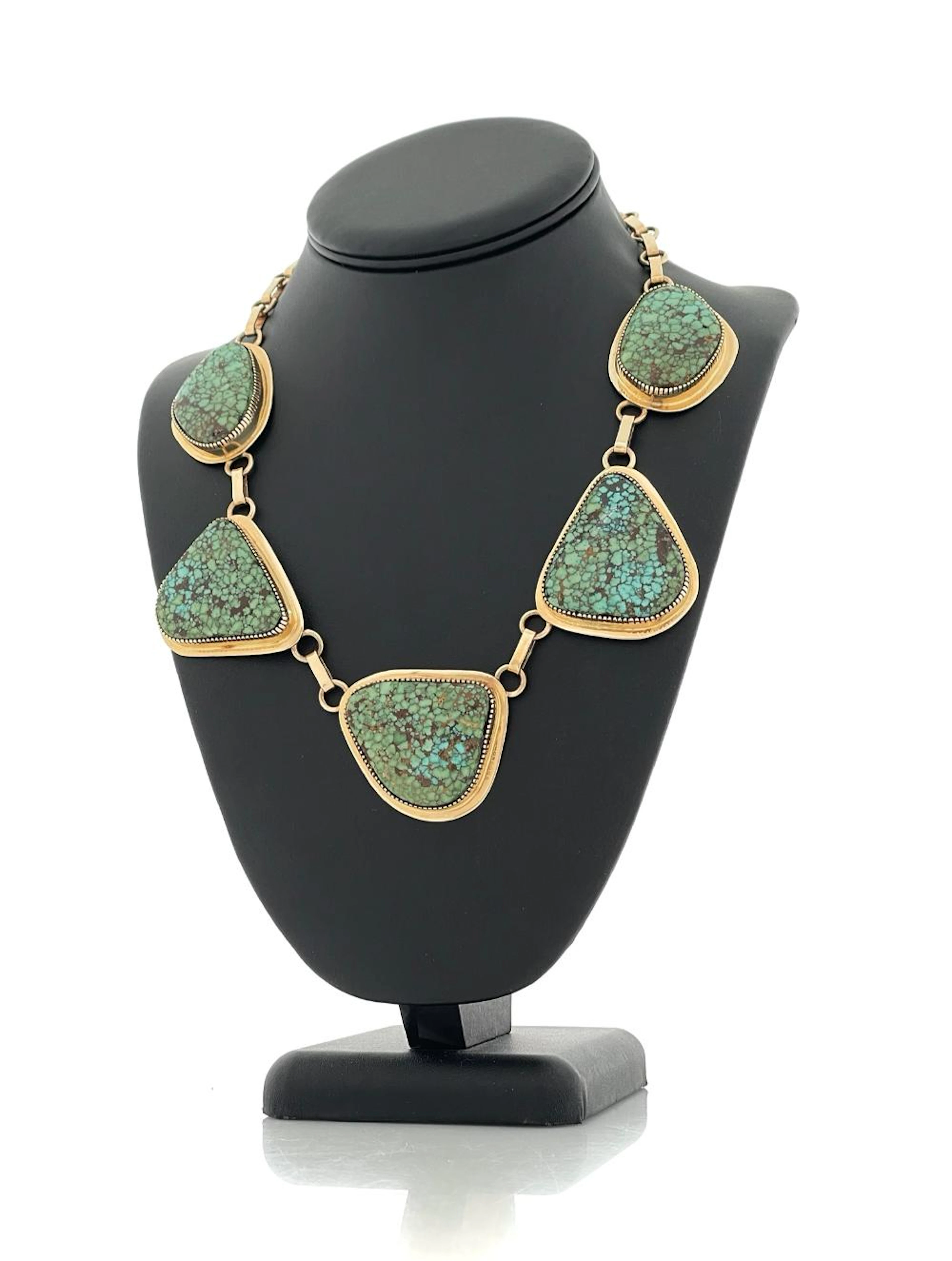 TOMMY JACKSON 14K YELLOW GOLD TURQUOISE NECKLACE