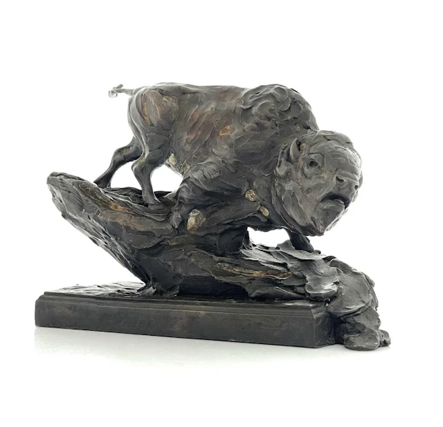 PAUL RHYMER "BUFFALO" BRONZE SCULPTURE